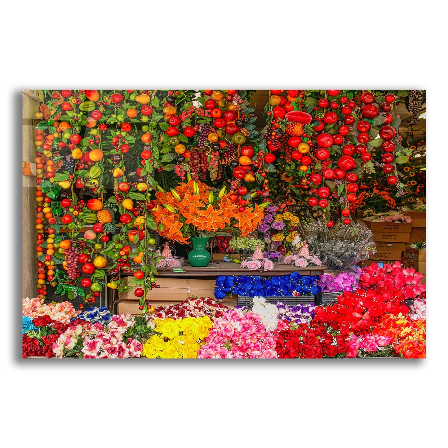 Epic Art 'El Paso Flower Mercado' by Mark A Paulda, Acrylic Glass Wall Art,16x12