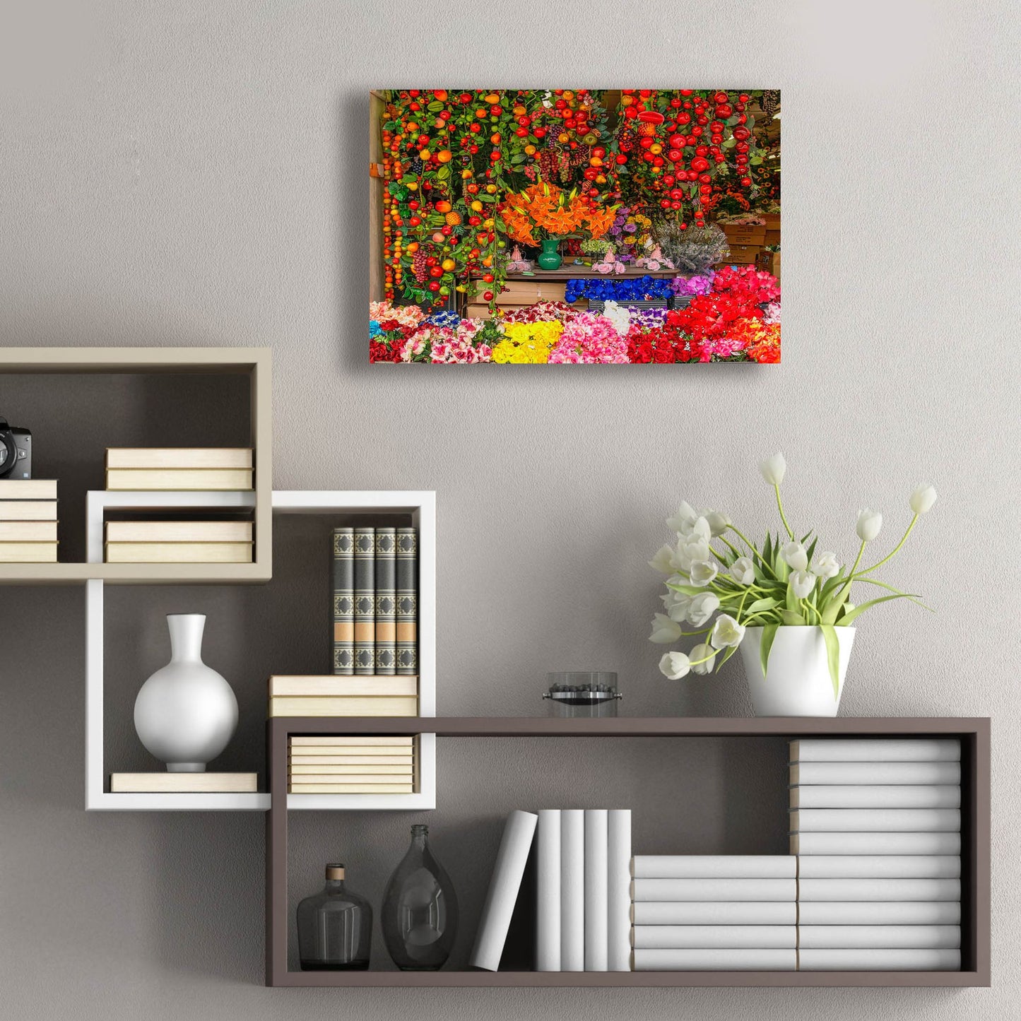 Epic Art 'El Paso Flower Mercado' by Mark A Paulda, Acrylic Glass Wall Art,24x16