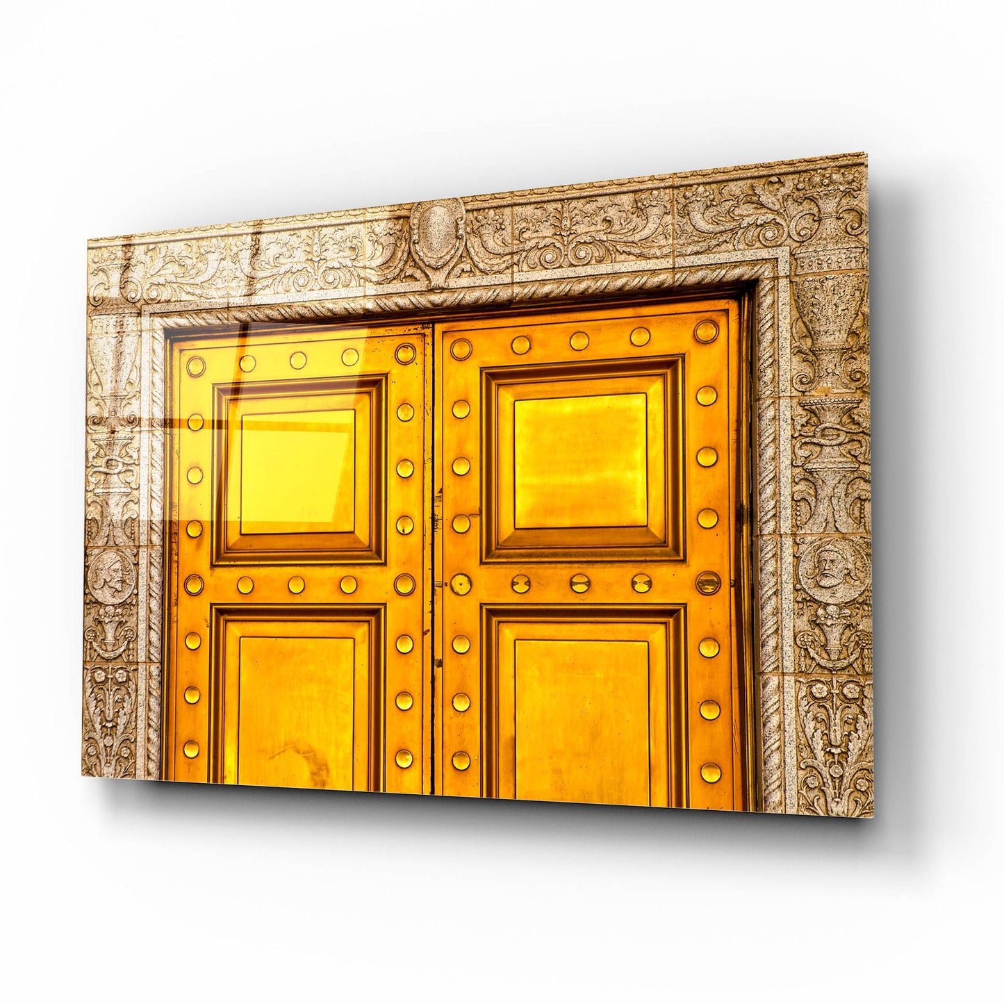 Epic Art 'State National Golden Doors' by Mark A Paulda, Acrylic Glass Wall Art,16x12