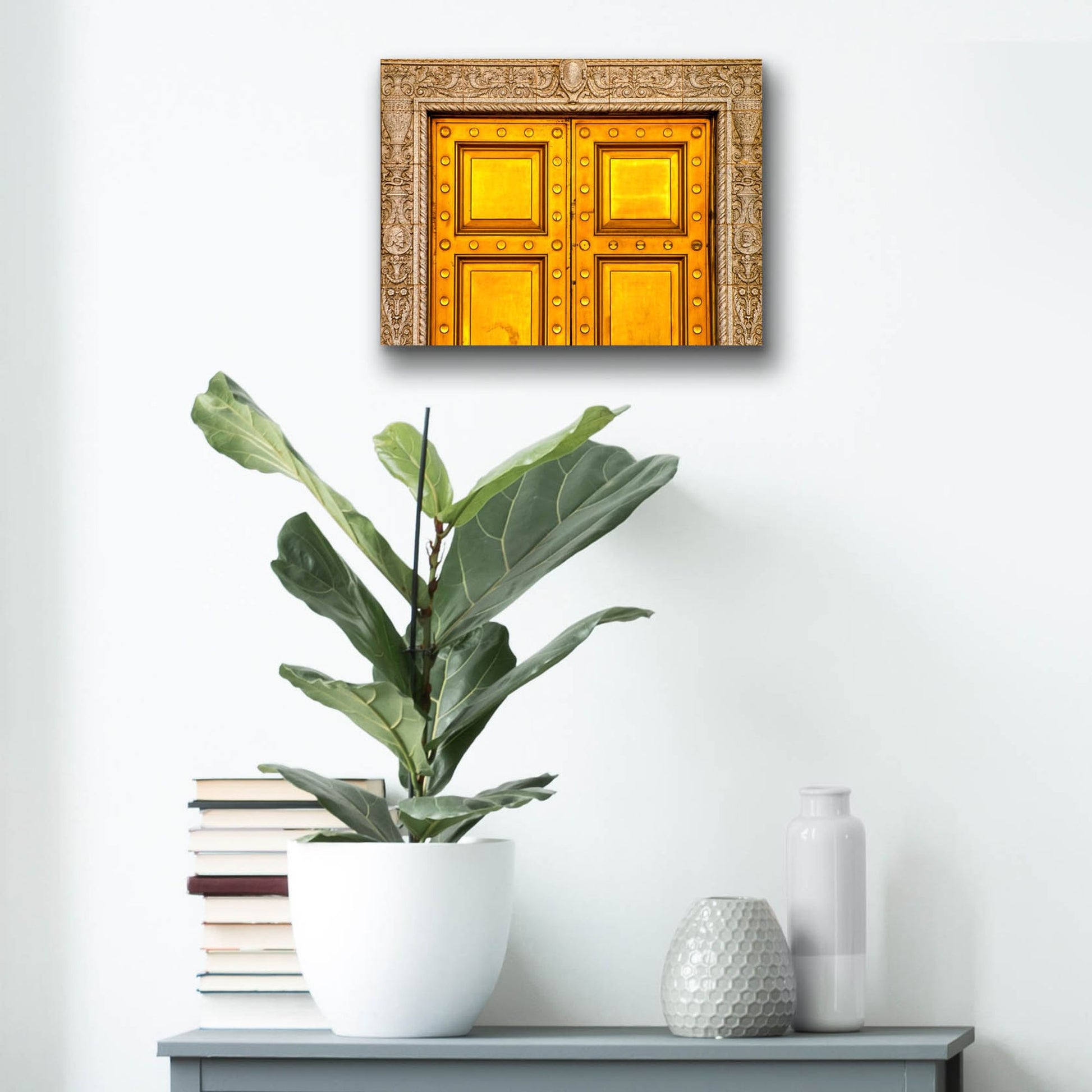 Epic Art 'State National Golden Doors' by Mark A Paulda, Acrylic Glass Wall Art,16x12