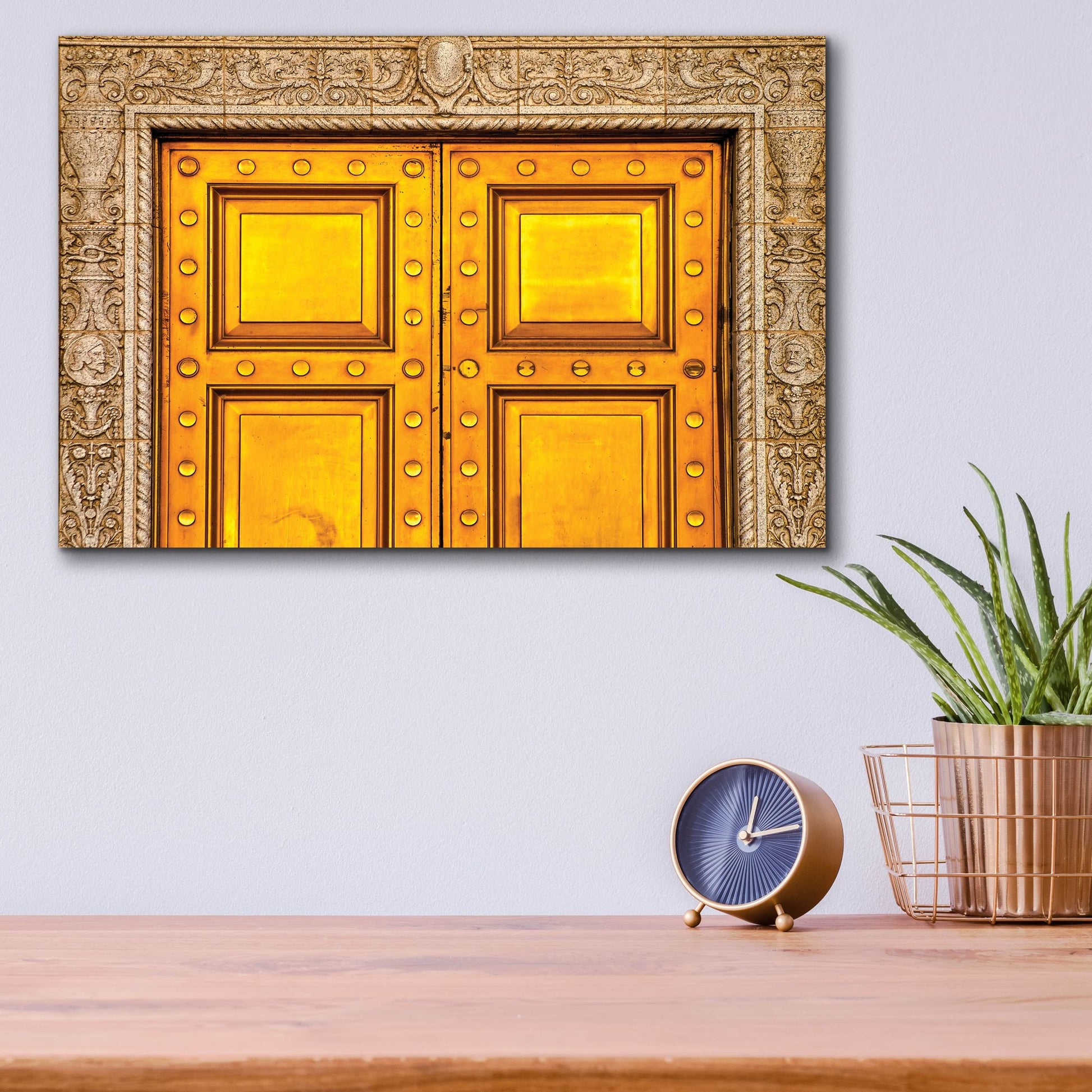 Epic Art 'State National Golden Doors' by Mark A Paulda, Acrylic Glass Wall Art,16x12