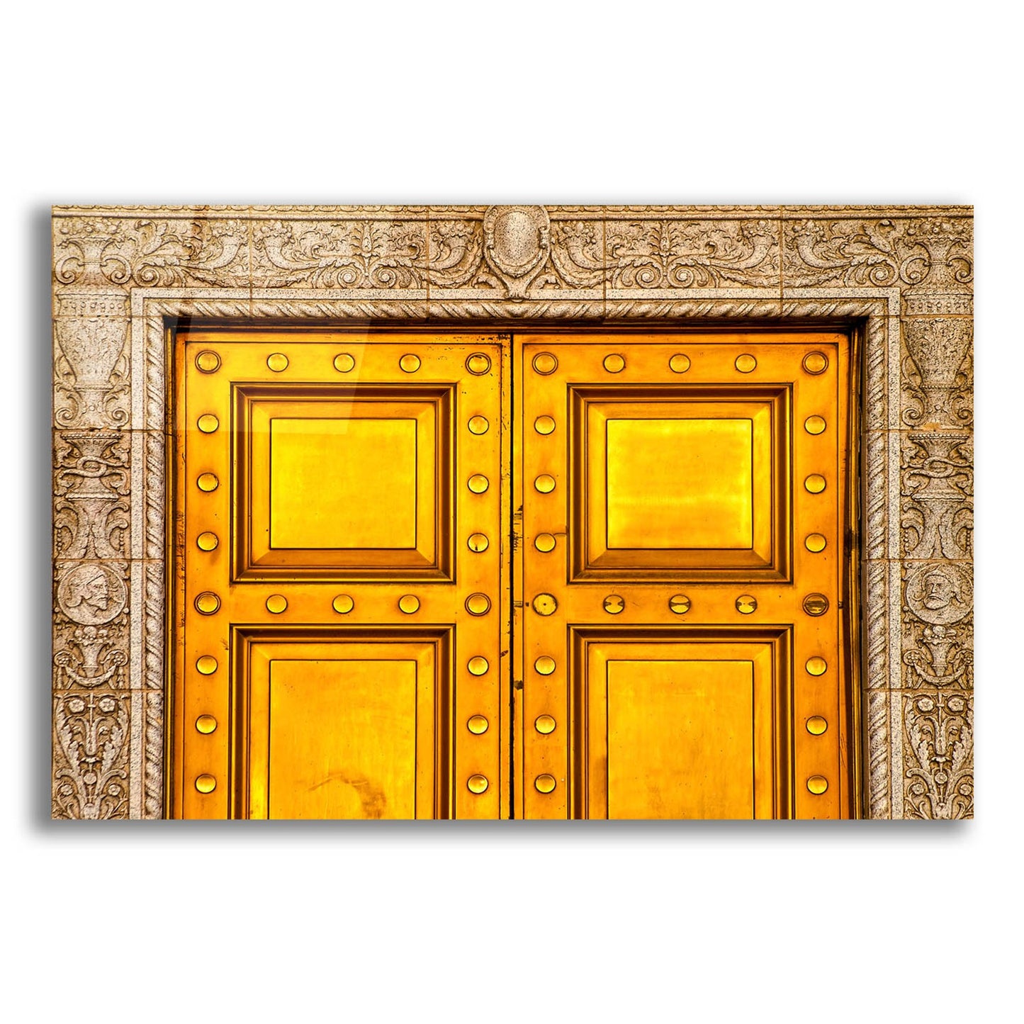 Epic Art 'State National Golden Doors' by Mark A Paulda, Acrylic Glass Wall Art,16x12