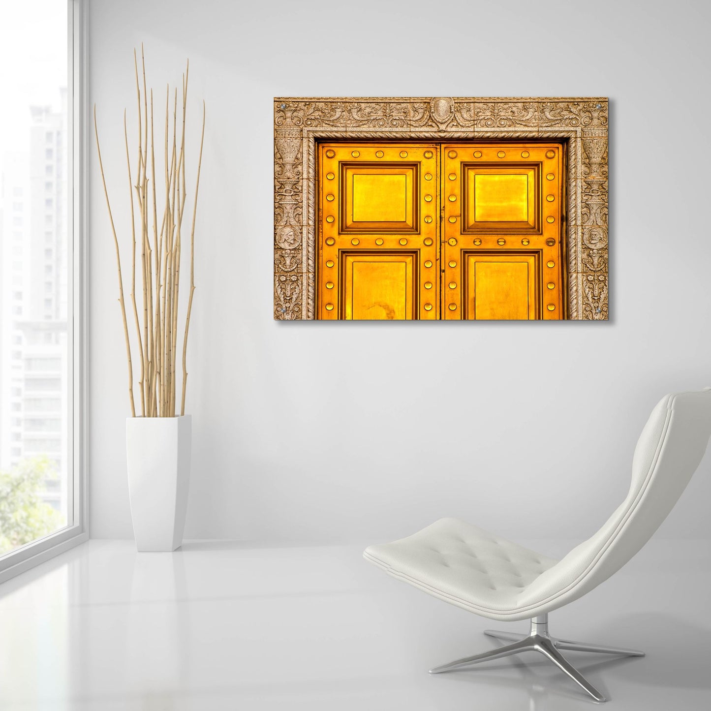 Epic Art 'State National Golden Doors' by Mark A Paulda, Acrylic Glass Wall Art,36x24