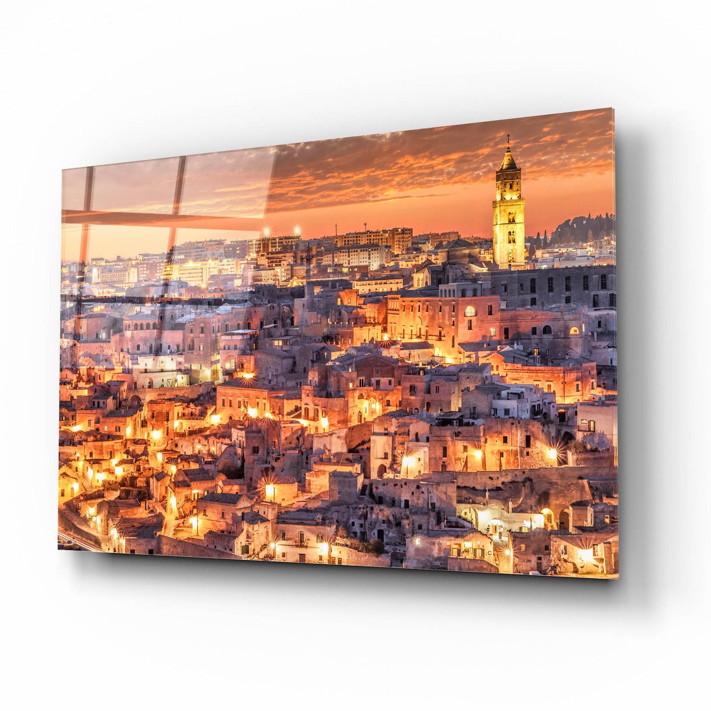 Epic Art 'Matera Italy Sunset' by Mark A Paulda, Acrylic Glass Wall Art,16x12