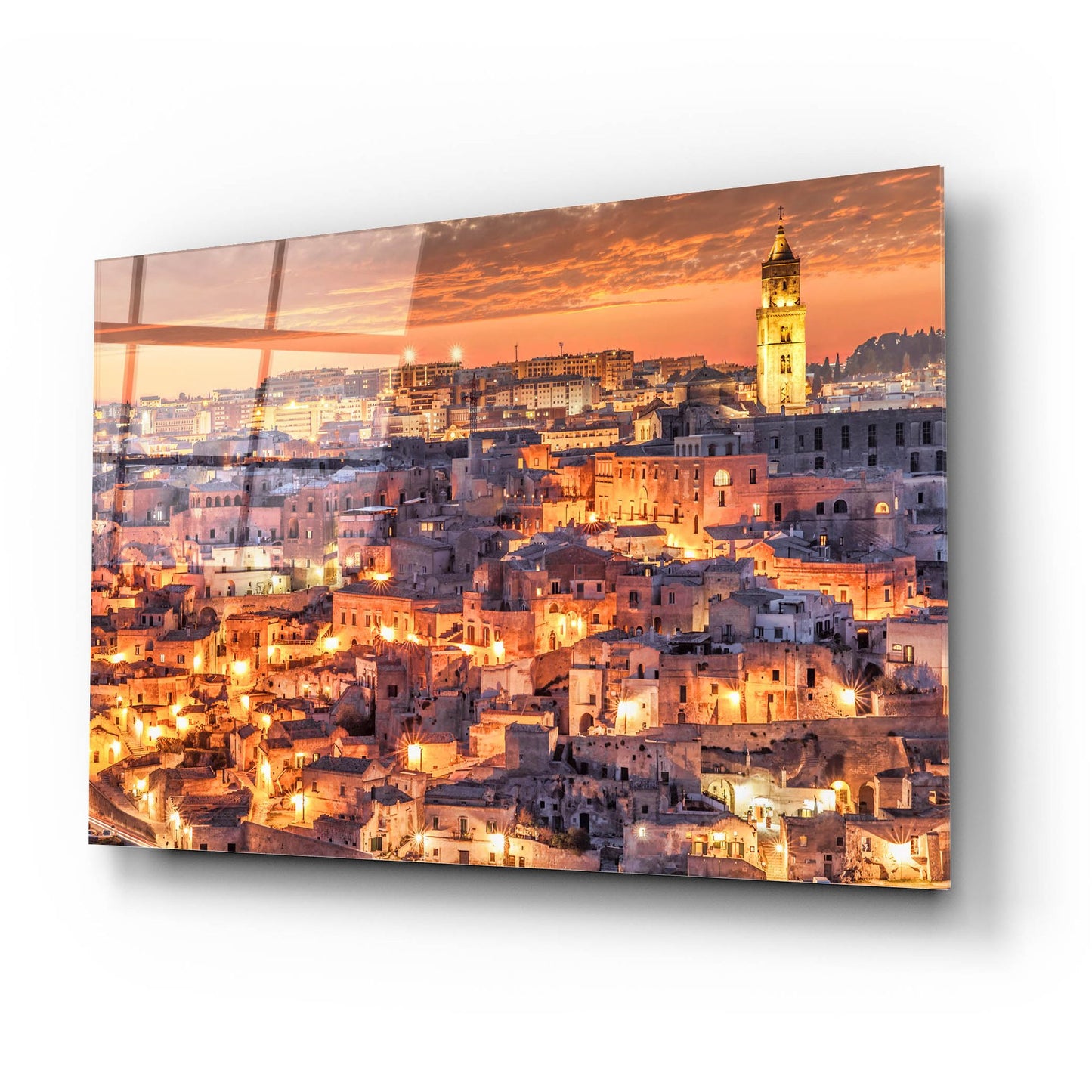 Epic Art 'Matera Italy Sunset' by Mark A Paulda, Acrylic Glass Wall Art,24x16