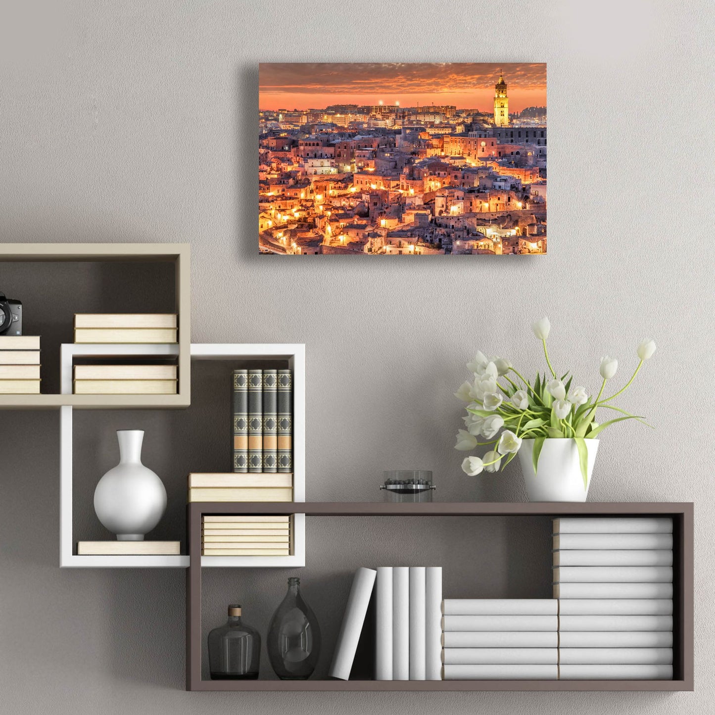 Epic Art 'Matera Italy Sunset' by Mark A Paulda, Acrylic Glass Wall Art,24x16