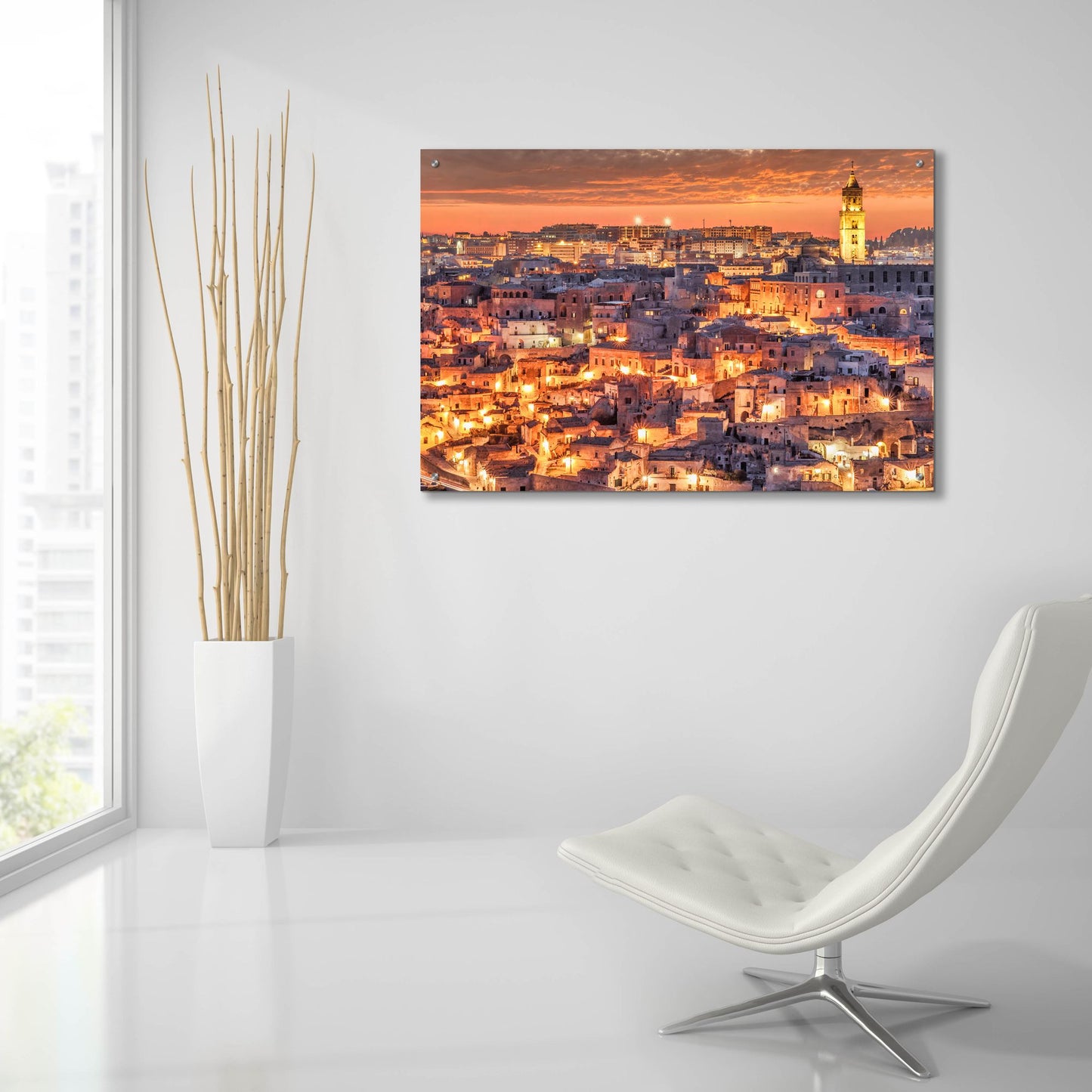 Epic Art 'Matera Italy Sunset' by Mark A Paulda, Acrylic Glass Wall Art,36x24