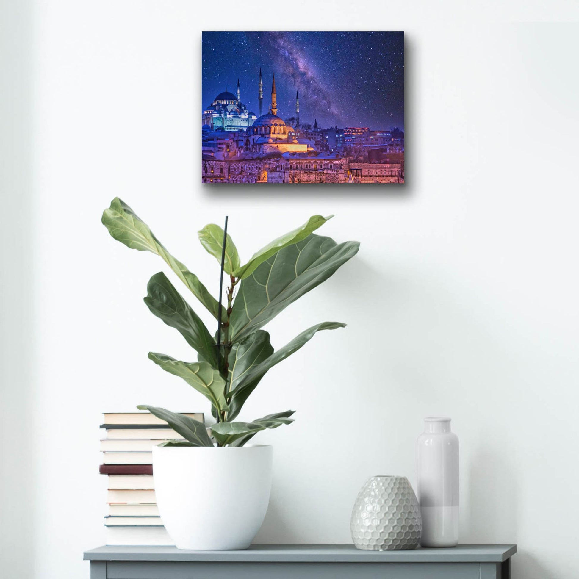 Epic Art 'Milky Way Over Istanbul' by Mark A Paulda, Acrylic Glass Wall Art,16x12