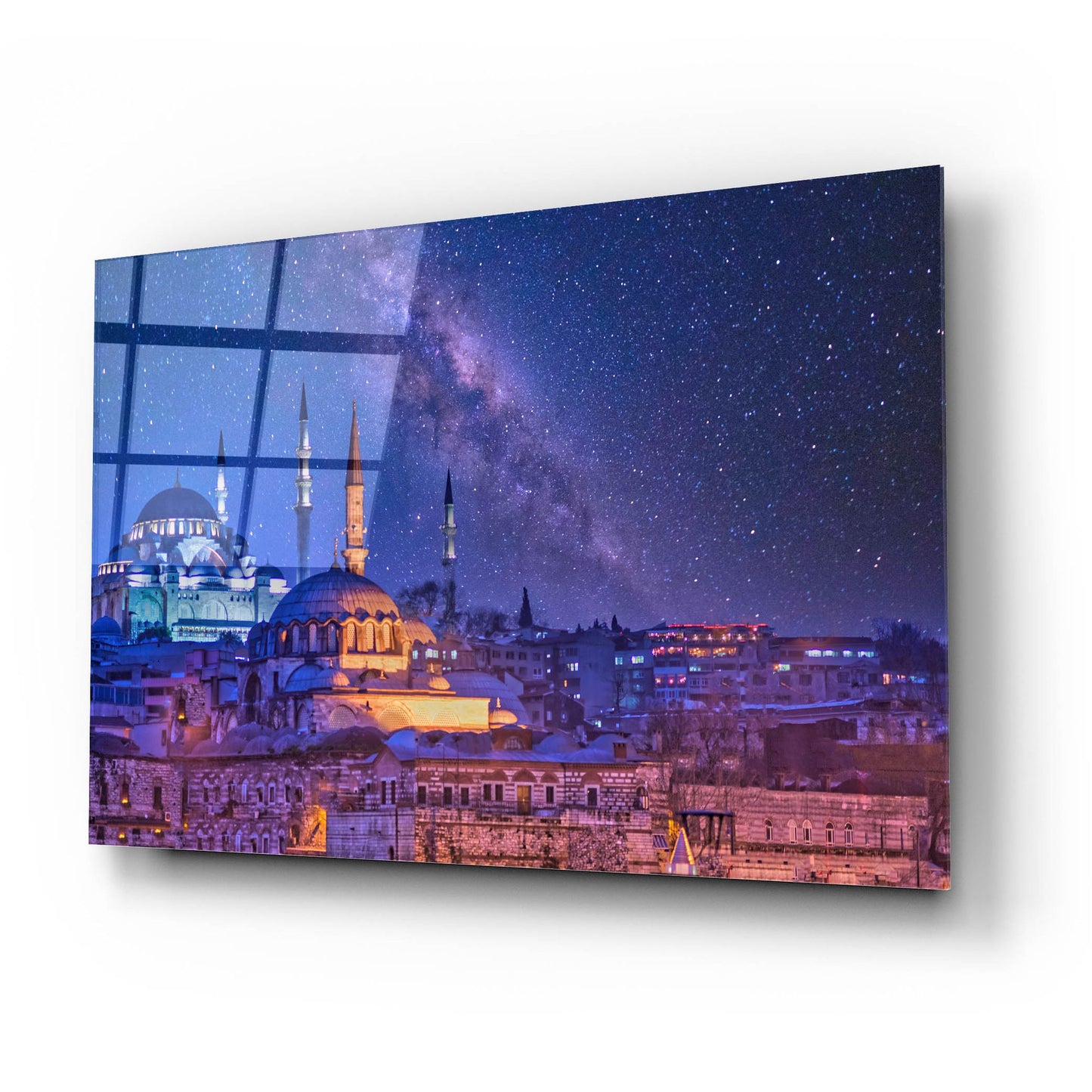 Epic Art 'Milky Way Over Istanbul' by Mark A Paulda, Acrylic Glass Wall Art,24x16