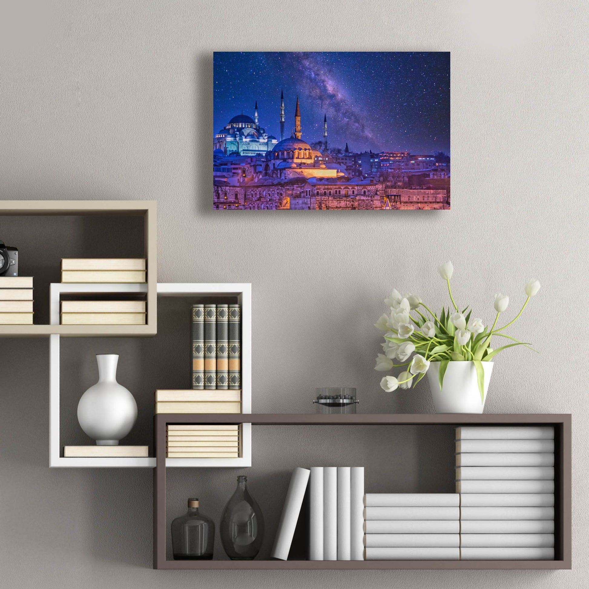 Epic Art 'Milky Way Over Istanbul' by Mark A Paulda, Acrylic Glass Wall Art,24x16