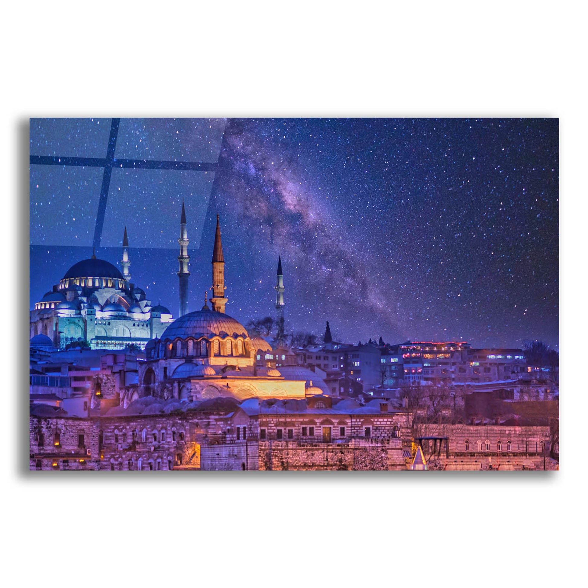 Epic Art 'Milky Way Over Istanbul' by Mark A Paulda, Acrylic Glass Wall Art,24x16