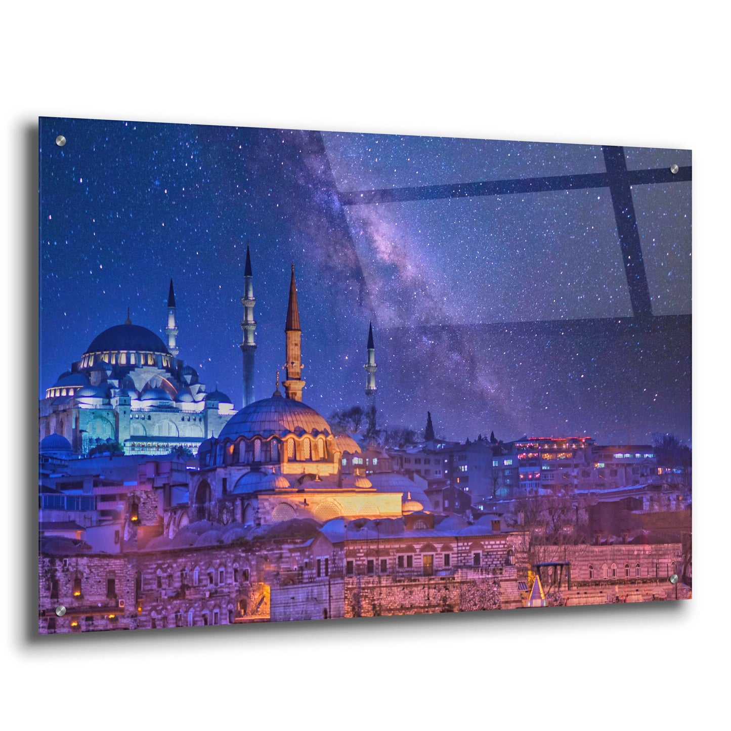 Epic Art 'Milky Way Over Istanbul' by Mark A Paulda, Acrylic Glass Wall Art,36x24