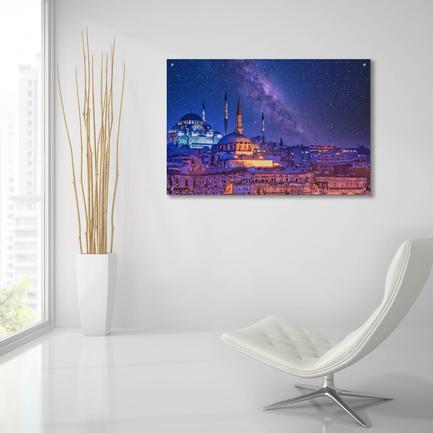 Epic Art 'Milky Way Over Istanbul' by Mark A Paulda, Acrylic Glass Wall Art,36x24