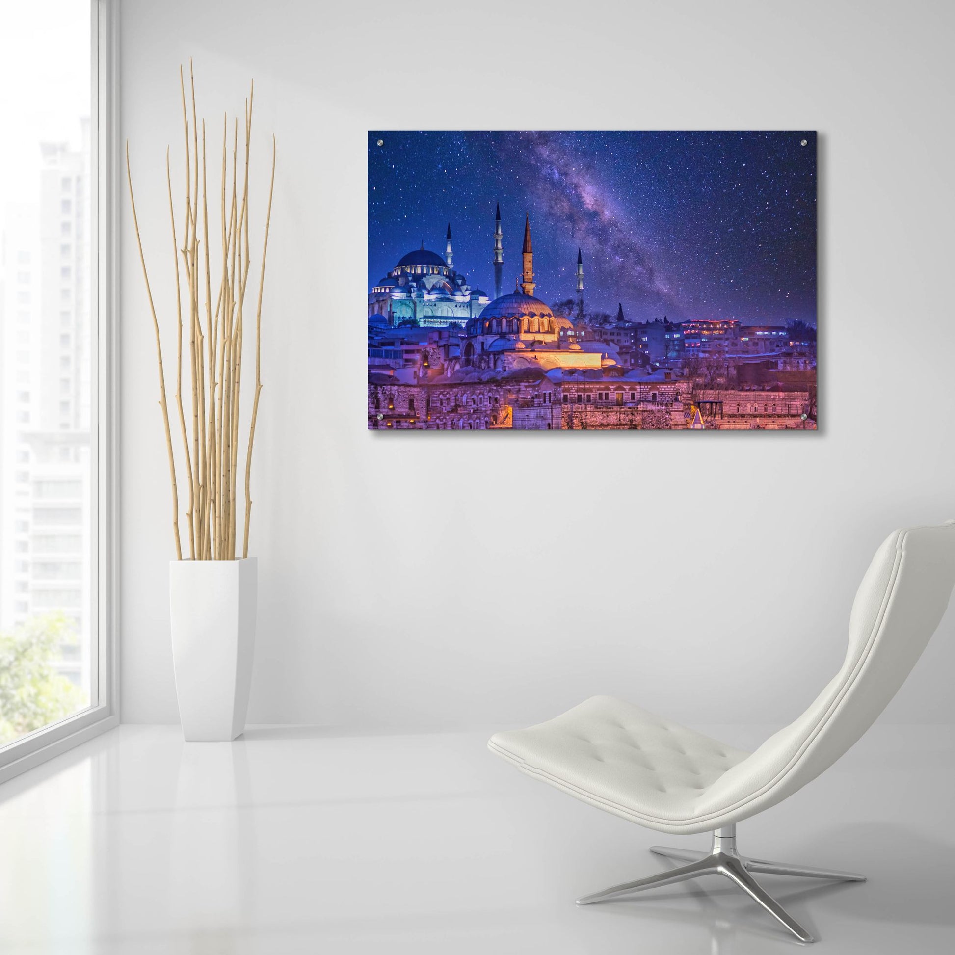 Epic Art 'Milky Way Over Istanbul' by Mark A Paulda, Acrylic Glass Wall Art,36x24