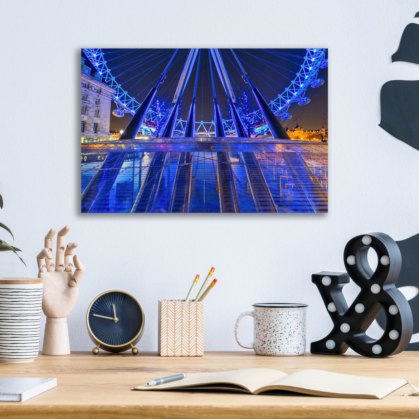 Epic Art 'London Eye Grounded' by Mark A Paulda, Acrylic Glass Wall Art,16x12