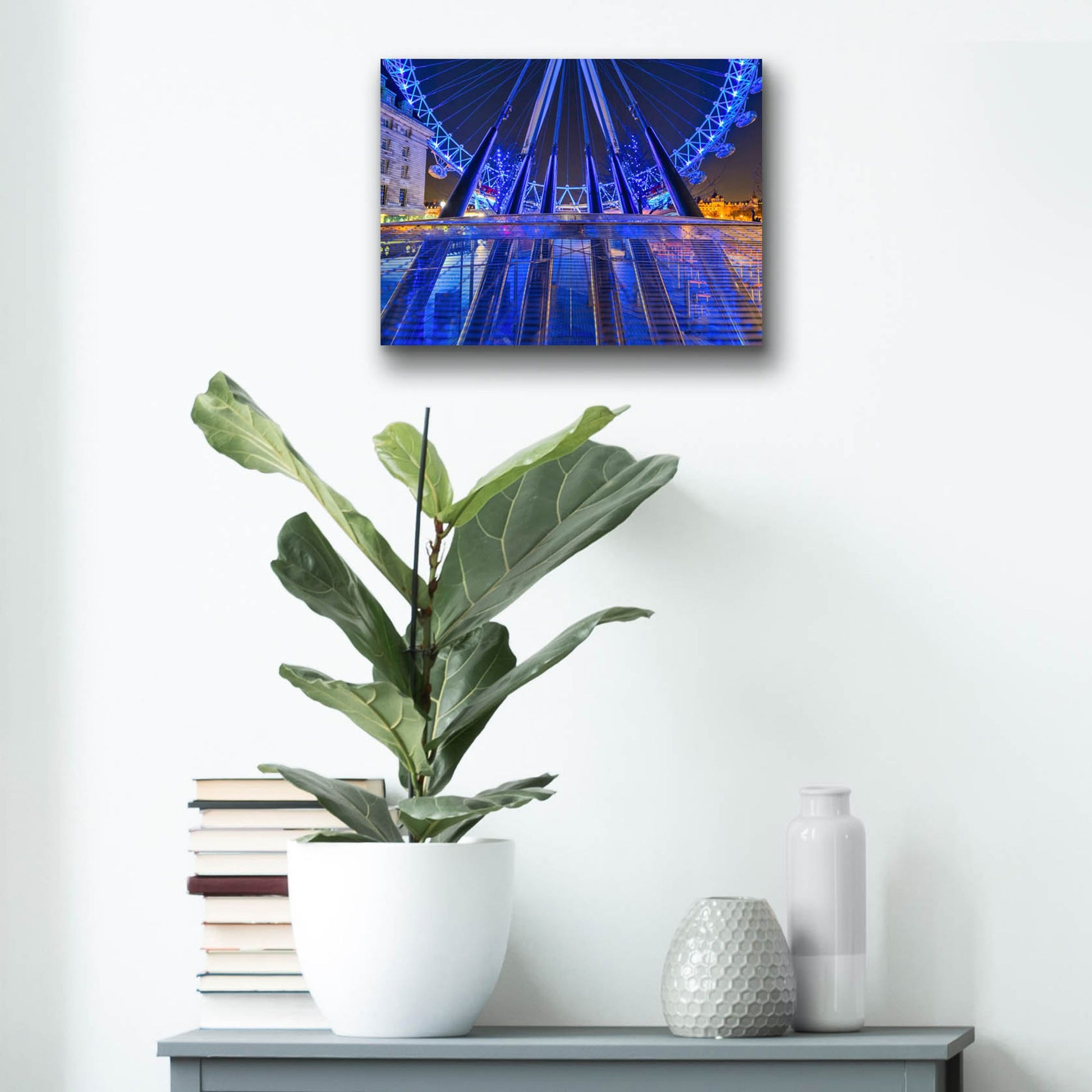 Epic Art 'London Eye Grounded' by Mark A Paulda, Acrylic Glass Wall Art,16x12