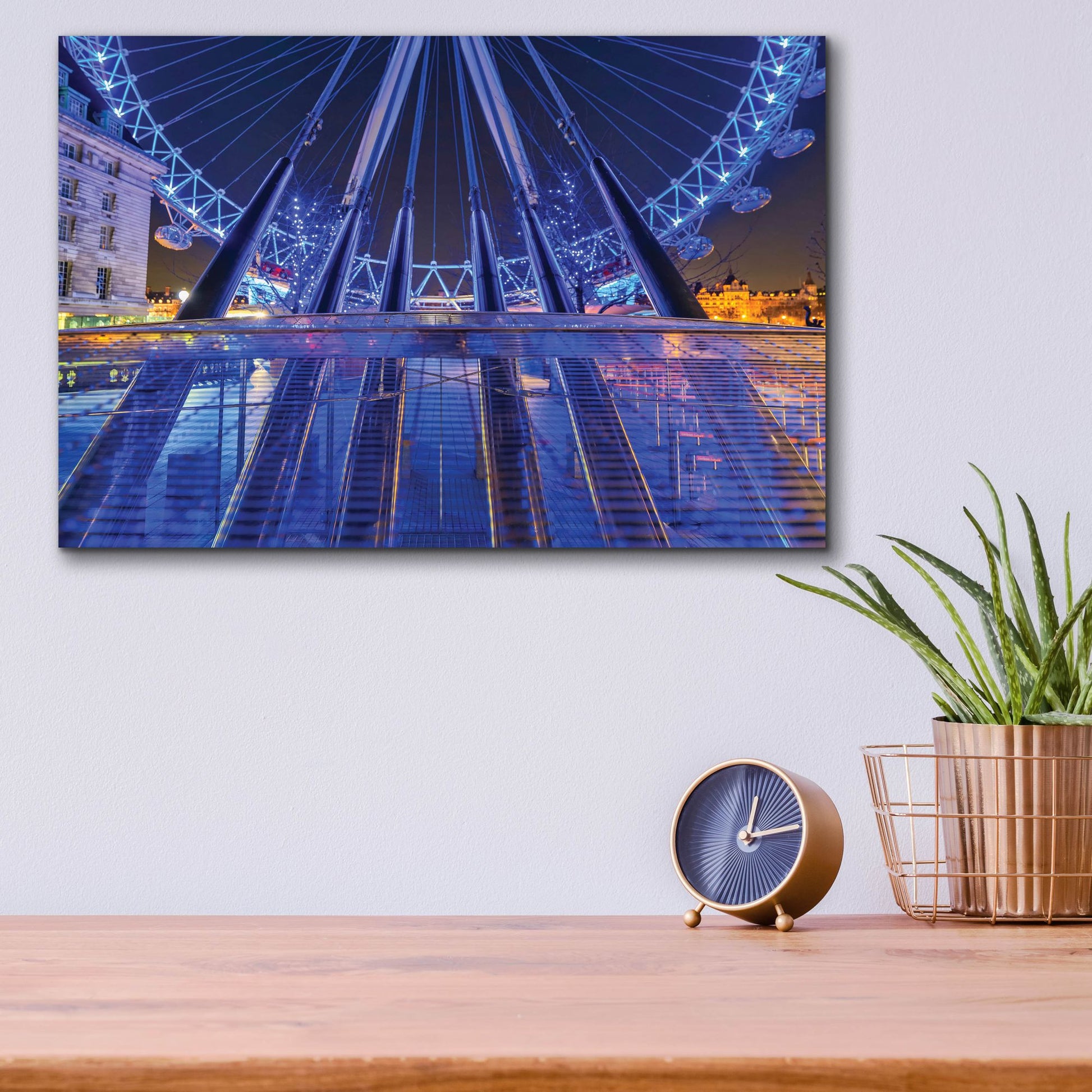 Epic Art 'London Eye Grounded' by Mark A Paulda, Acrylic Glass Wall Art,16x12