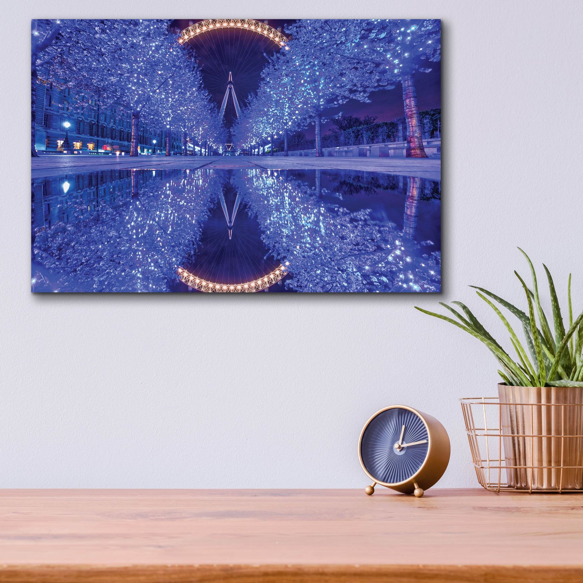 Epic Art 'London Eye In Blue' by Mark A Paulda, Acrylic Glass Wall Art,16x12