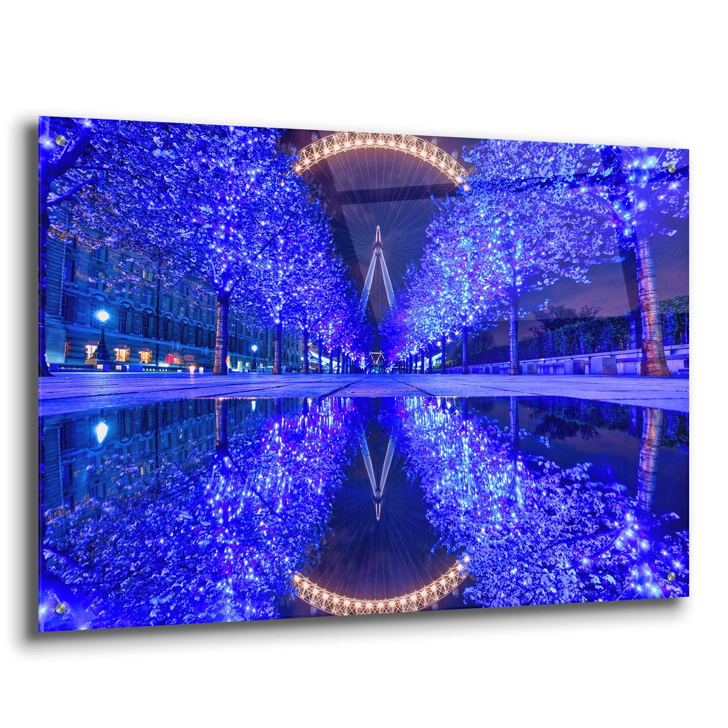 Epic Art 'London Eye In Blue' by Mark A Paulda, Acrylic Glass Wall Art,36x24