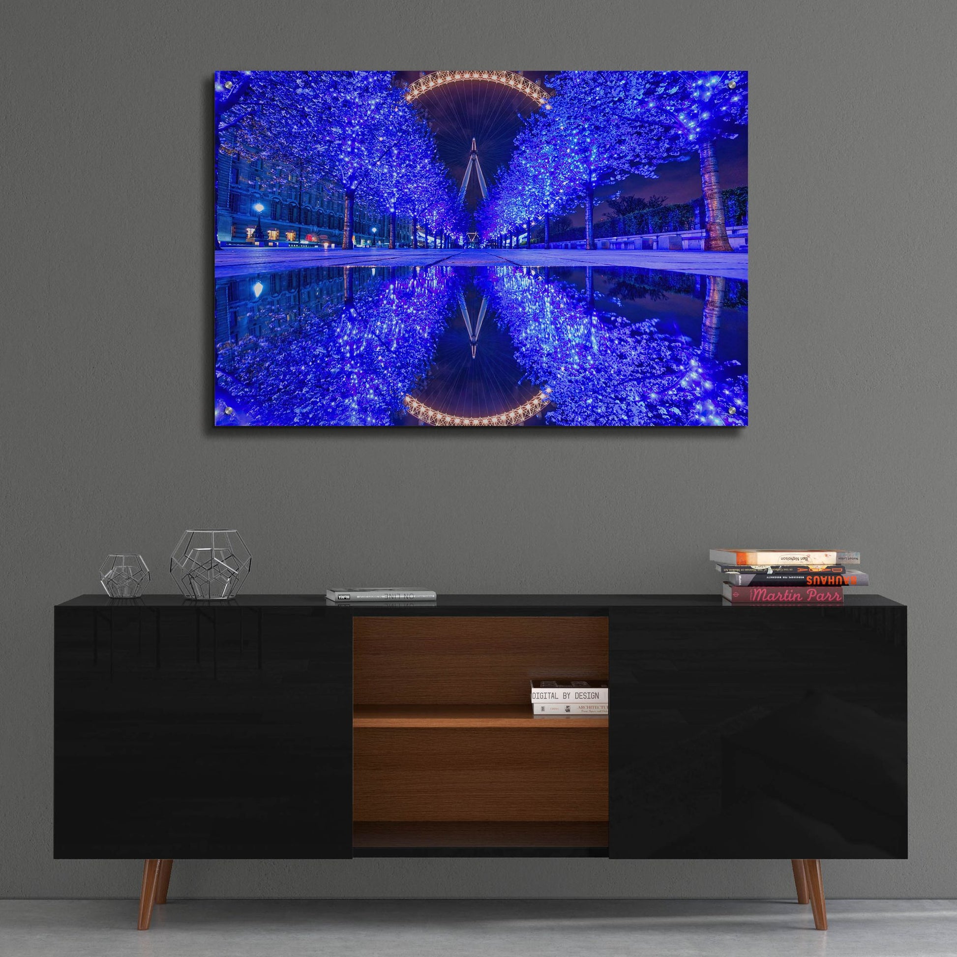 Epic Art 'London Eye In Blue' by Mark A Paulda, Acrylic Glass Wall Art,36x24