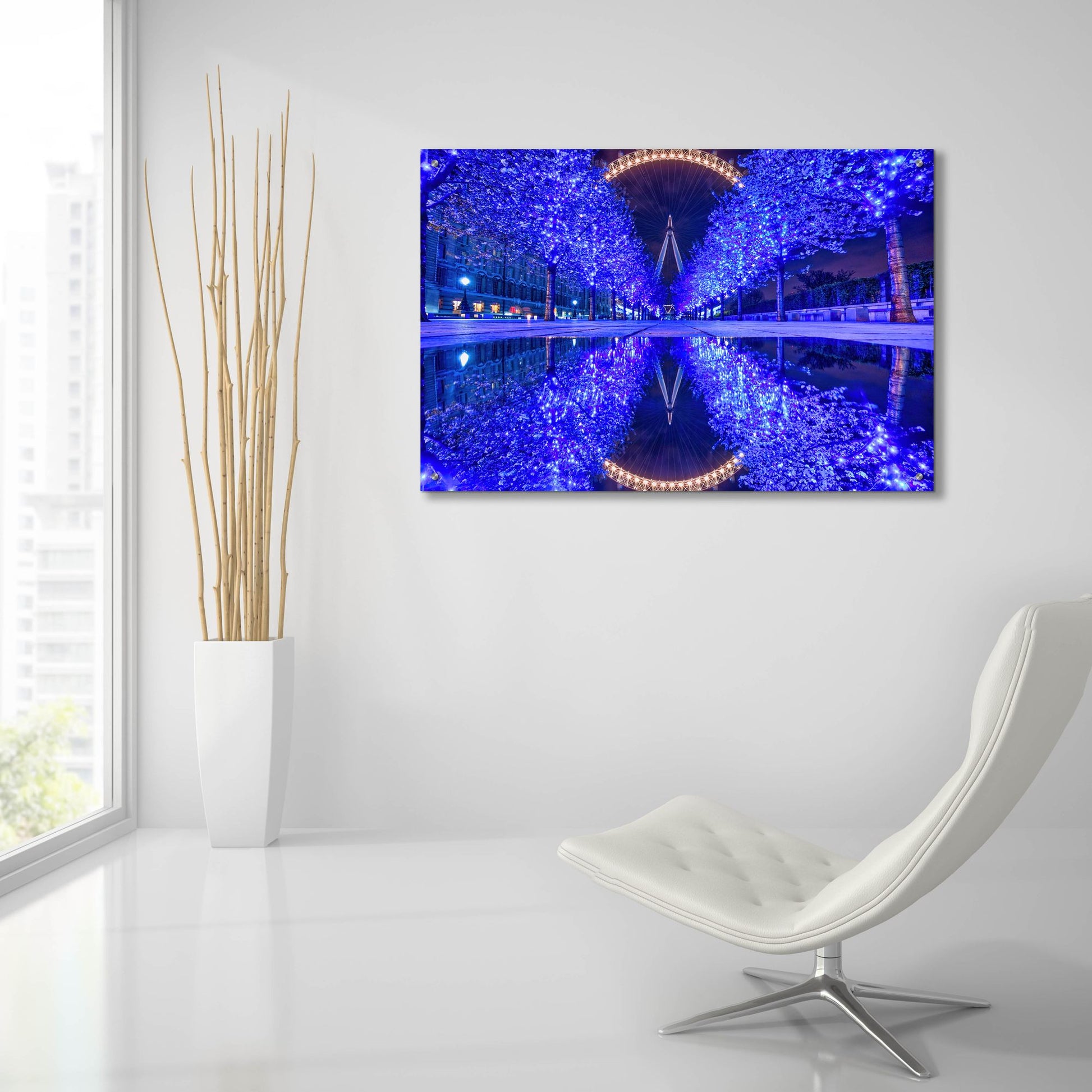 Epic Art 'London Eye In Blue' by Mark A Paulda, Acrylic Glass Wall Art,36x24