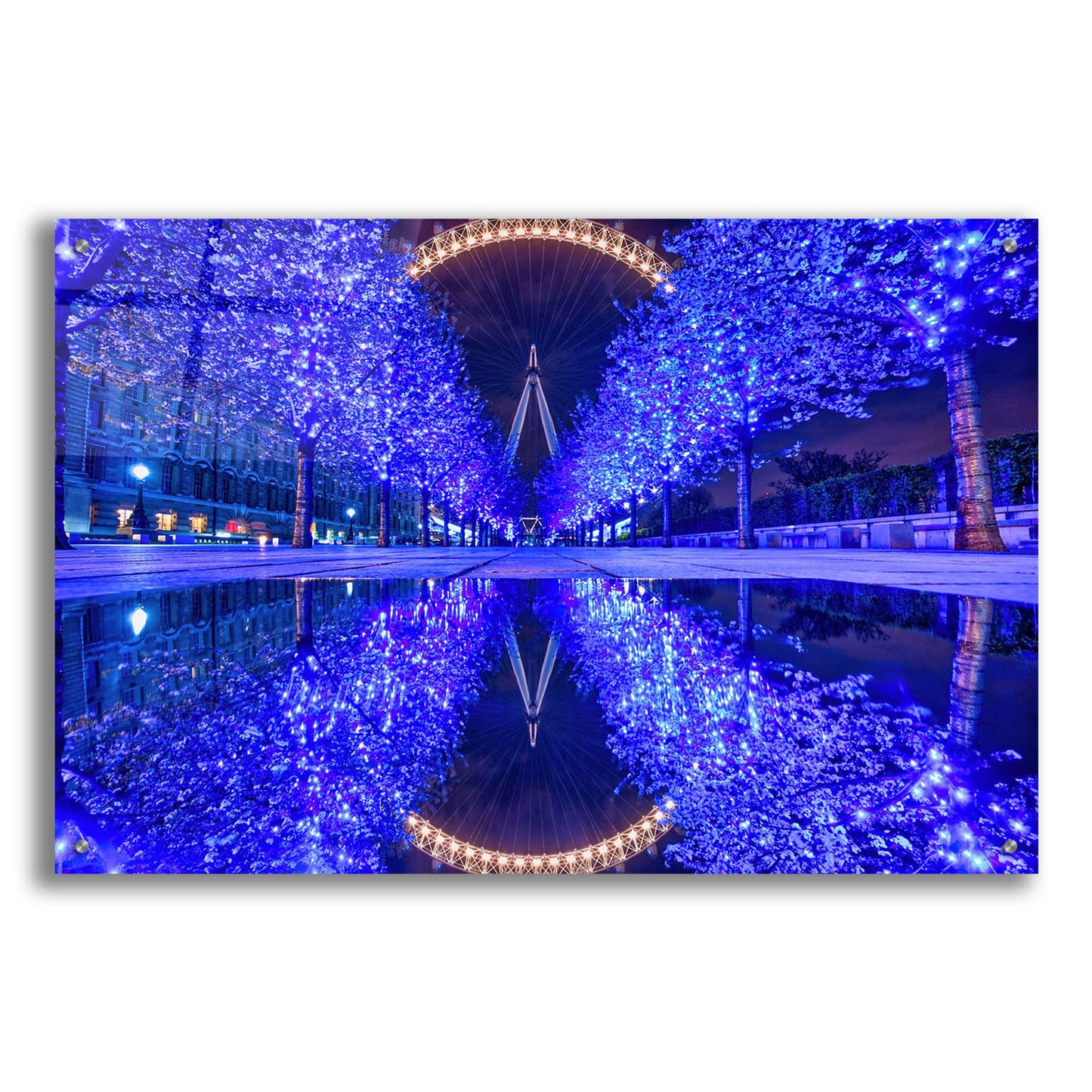 Epic Art 'London Eye In Blue' by Mark A Paulda, Acrylic Glass Wall Art,36x24