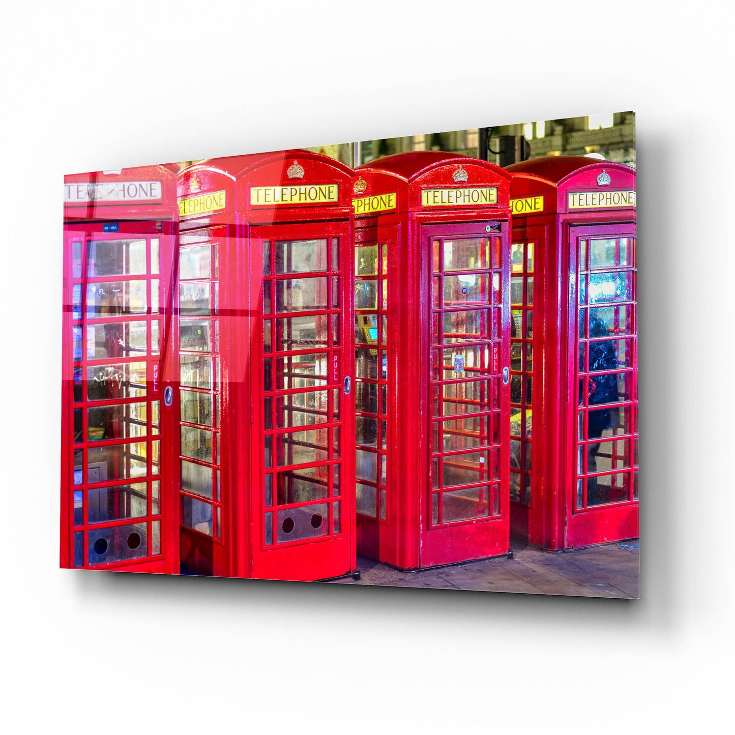 Epic Art 'London Red Phone Boxes' by Mark A Paulda, Acrylic Glass Wall Art,16x12