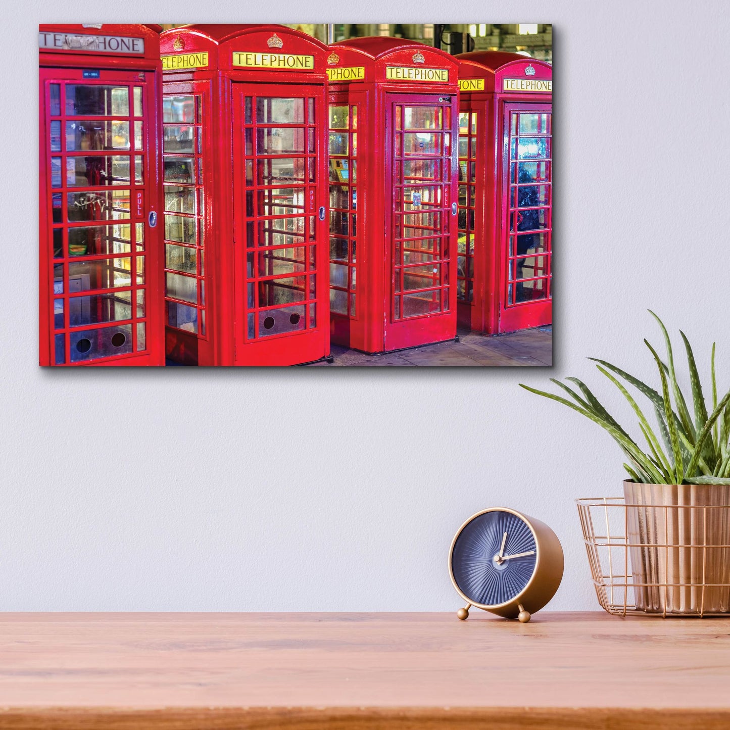 Epic Art 'London Red Phone Boxes' by Mark A Paulda, Acrylic Glass Wall Art,16x12