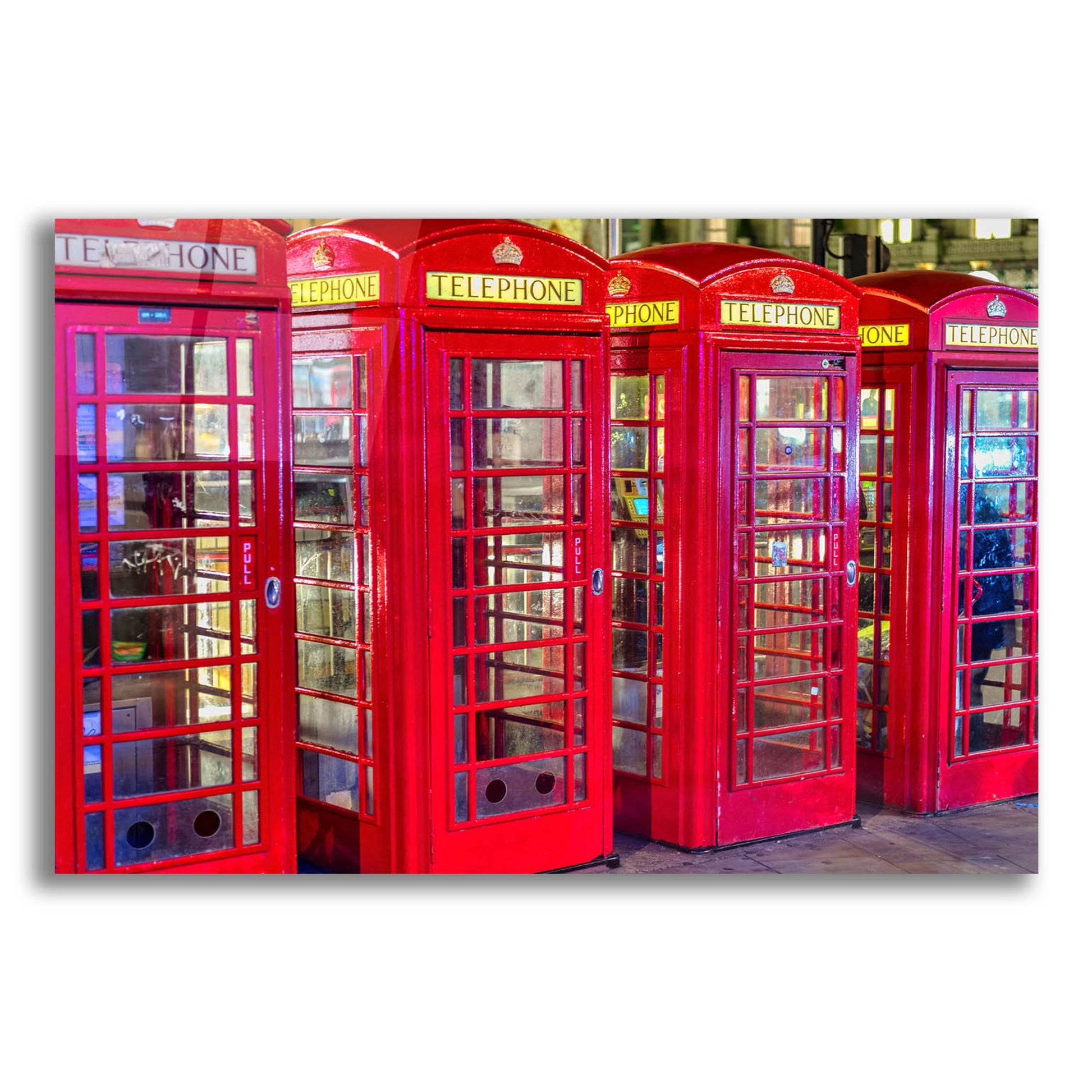 Epic Art 'London Red Phone Boxes' by Mark A Paulda, Acrylic Glass Wall Art,16x12