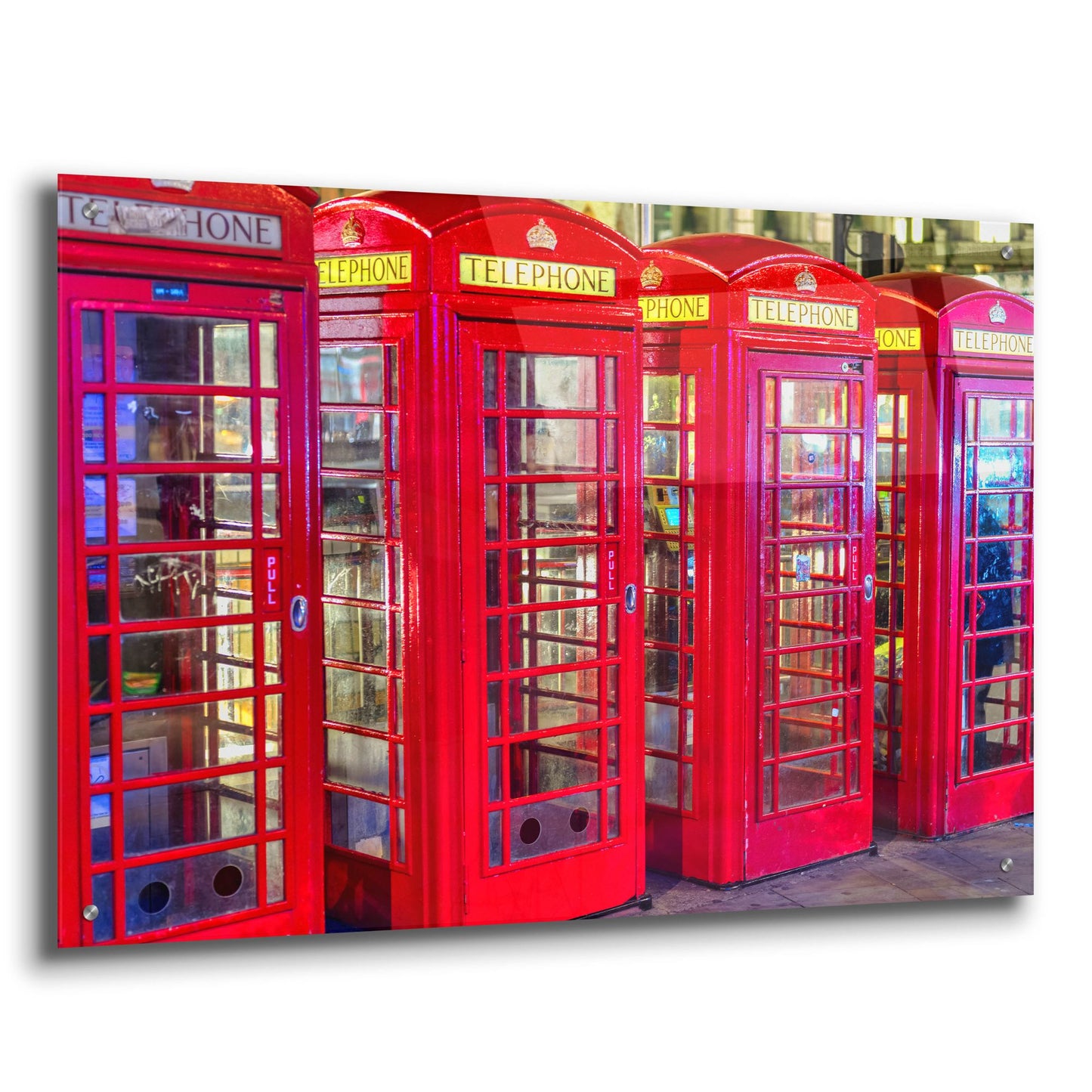 Epic Art 'London Red Phone Boxes' by Mark A Paulda, Acrylic Glass Wall Art,36x24