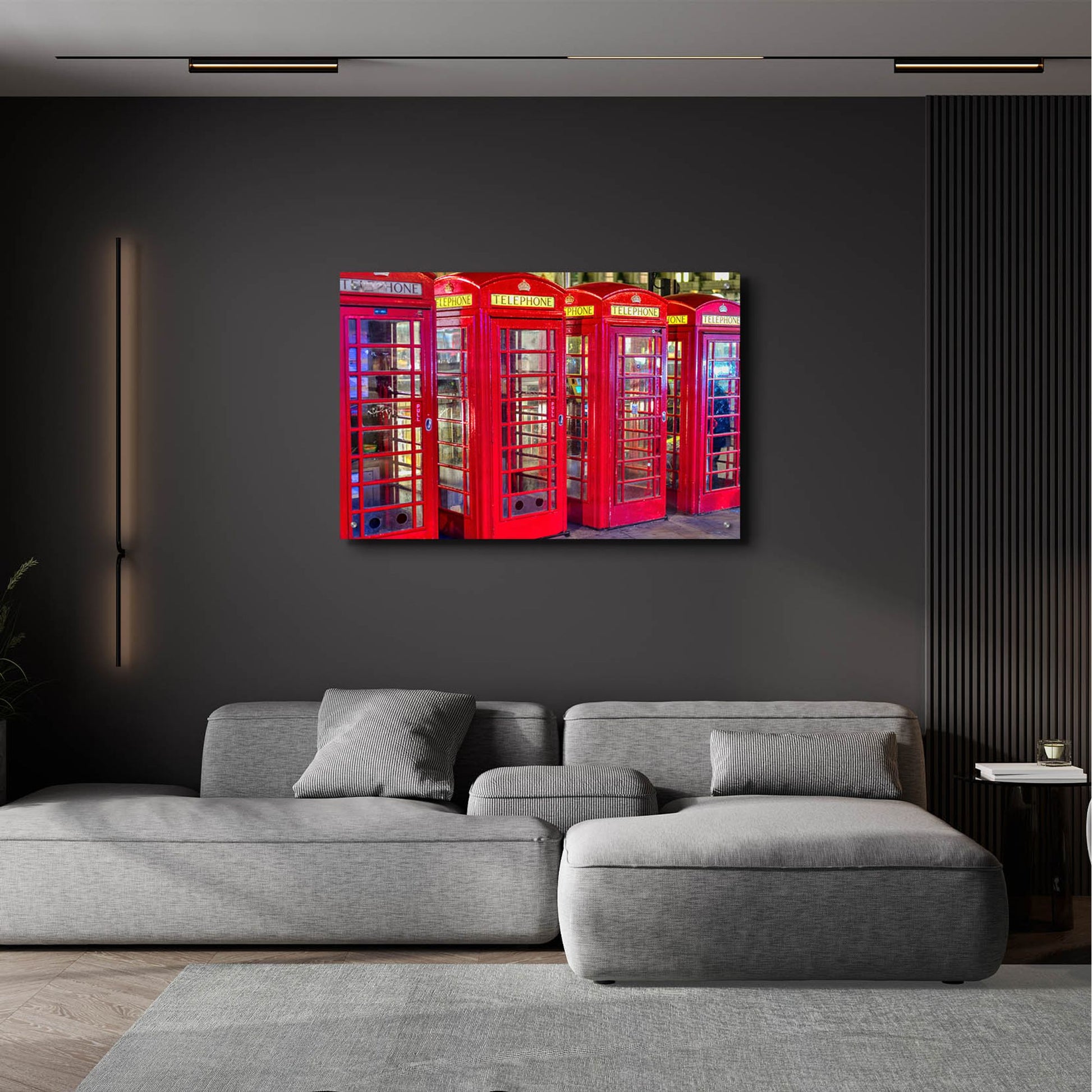 Epic Art 'London Red Phone Boxes' by Mark A Paulda, Acrylic Glass Wall Art,36x24