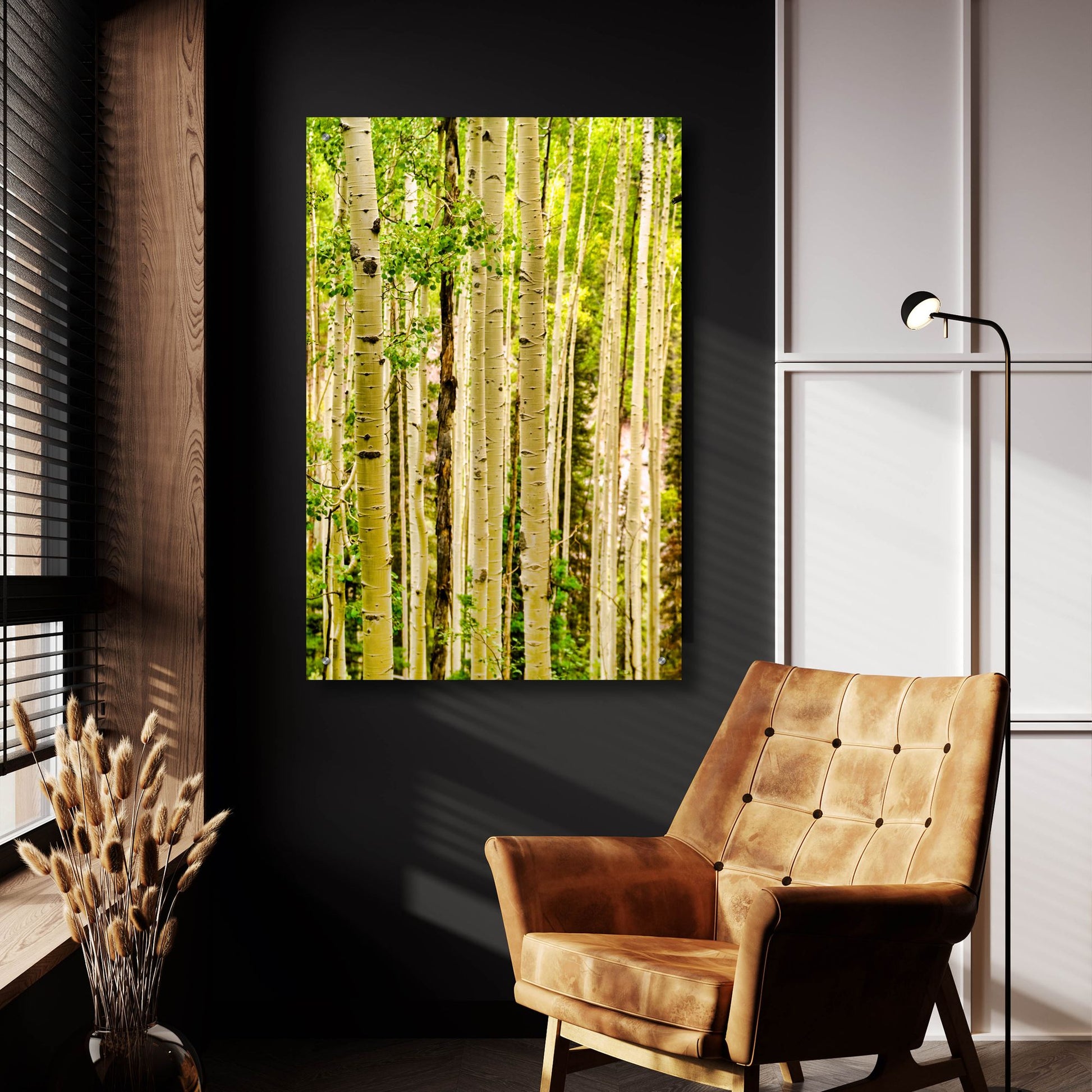 Epic Art 'Spring Aspens' by Mark A Paulda, Acrylic Glass Wall Art,24x36