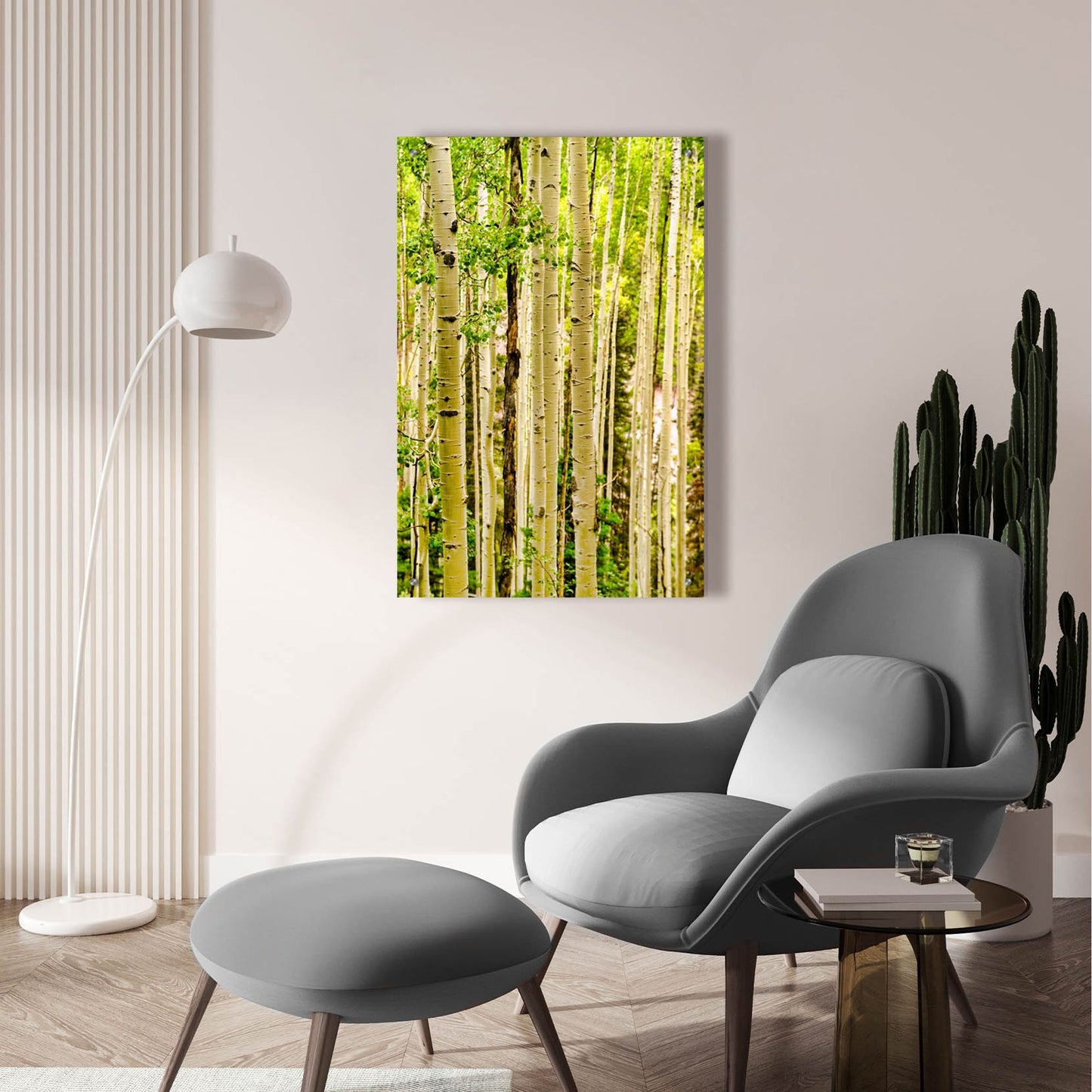 Epic Art 'Spring Aspens' by Mark A Paulda, Acrylic Glass Wall Art,24x36