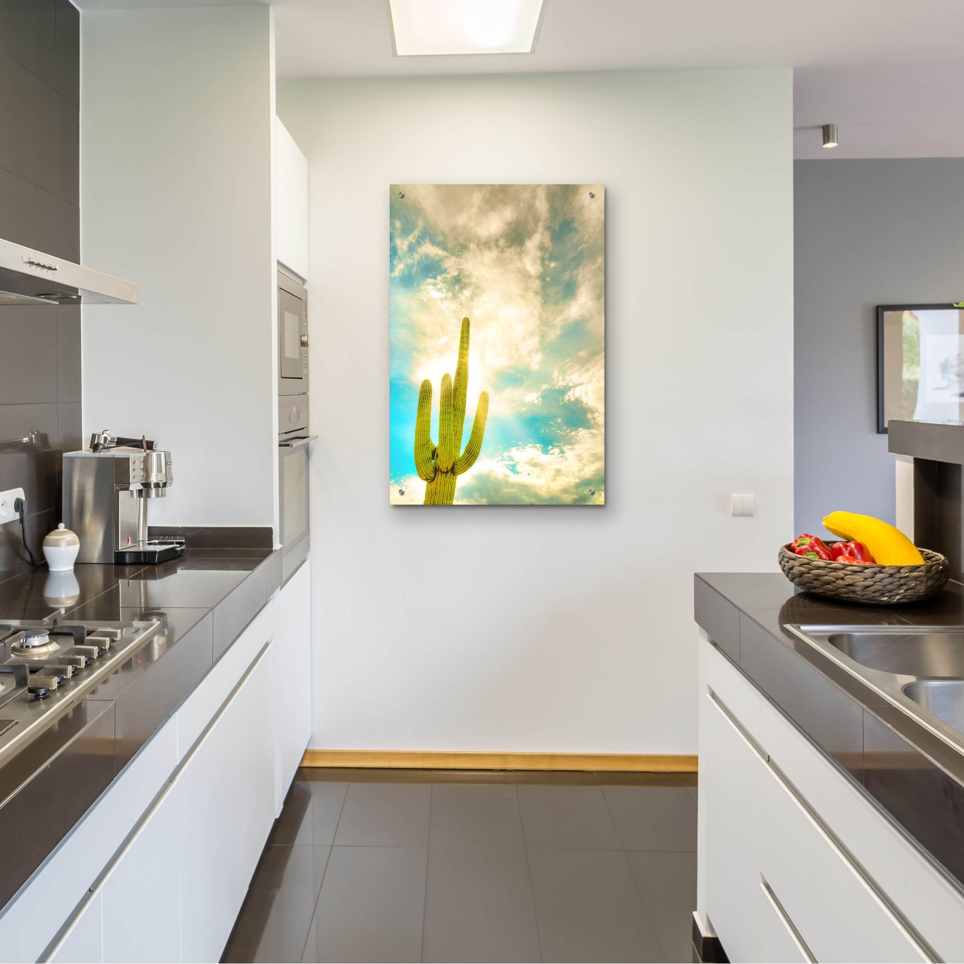 Epic Art 'Sun Burst Saguaro' by Mark A Paulda, Acrylic Glass Wall Art,24x36