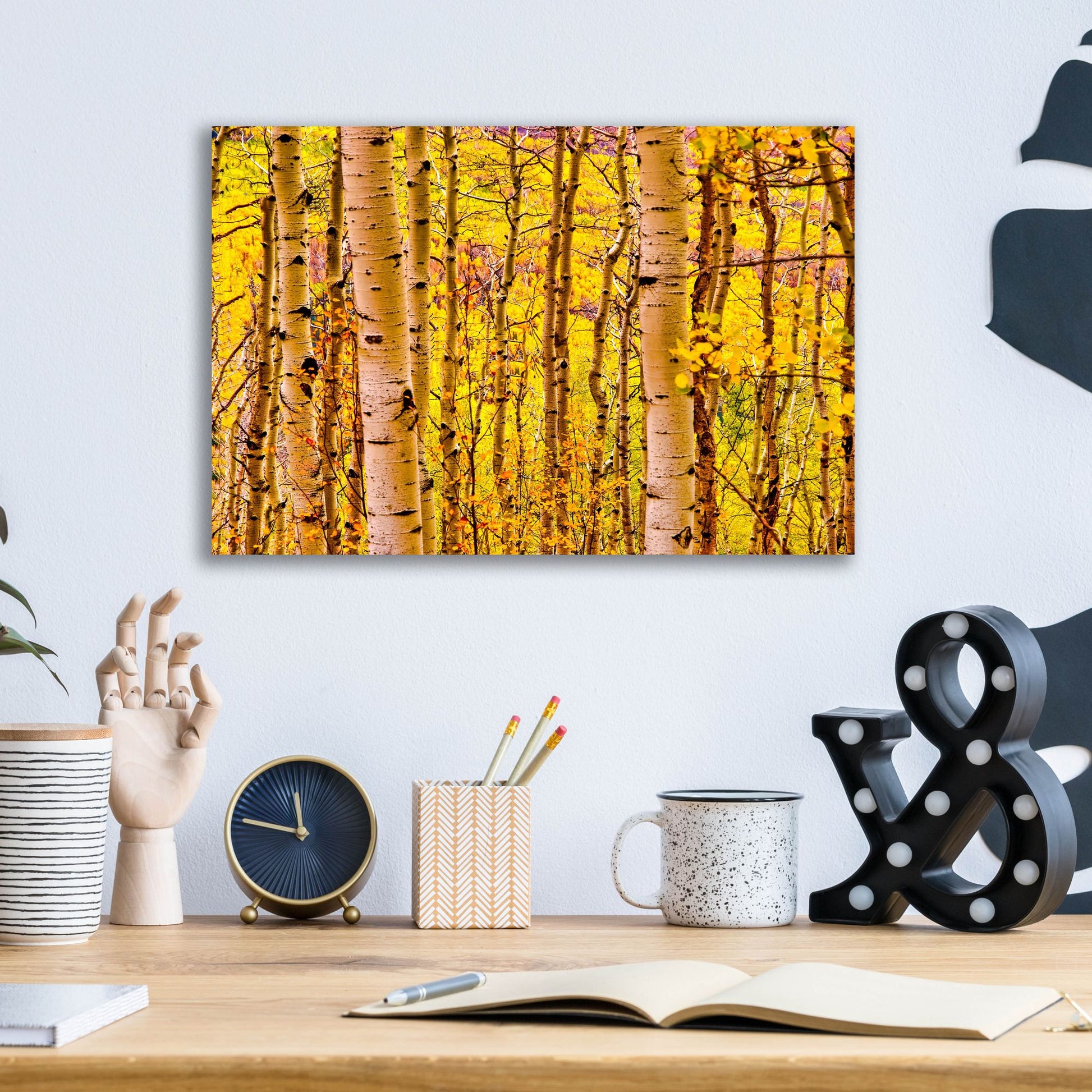 Epic Art 'Aspen Autumn' by Mark A Paulda, Acrylic Glass Wall Art,16x12