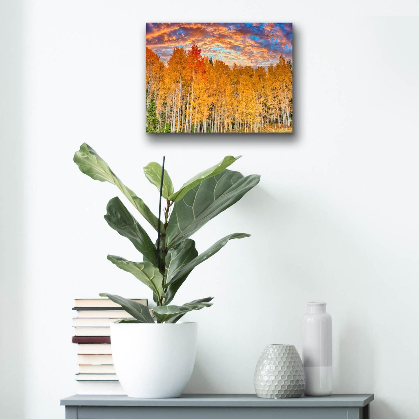 Epic Art 'Wyoming Autumn Aspens' by Mark A Paulda, Acrylic Glass Wall Art,16x12