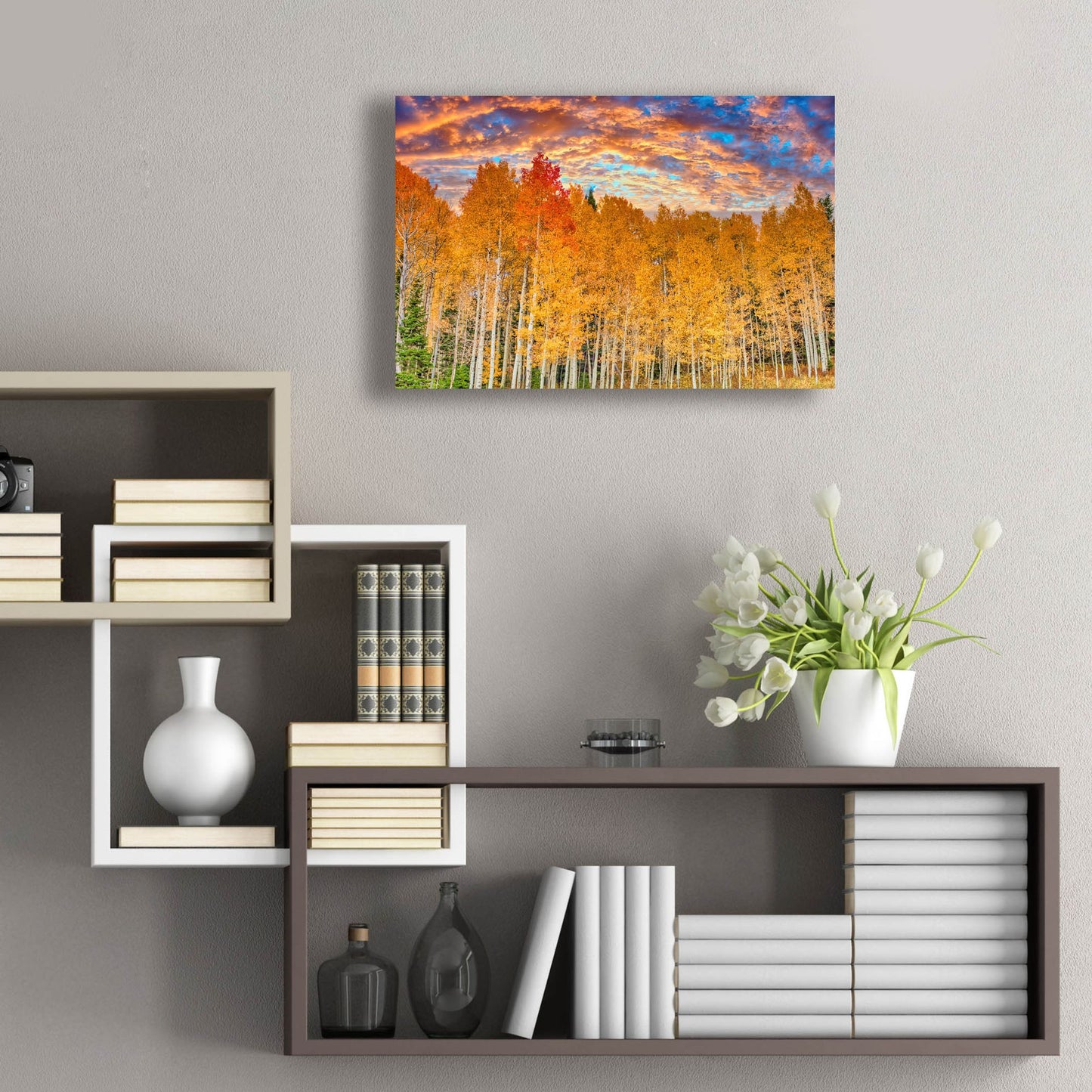 Epic Art 'Wyoming Autumn Aspens' by Mark A Paulda, Acrylic Glass Wall Art,24x16