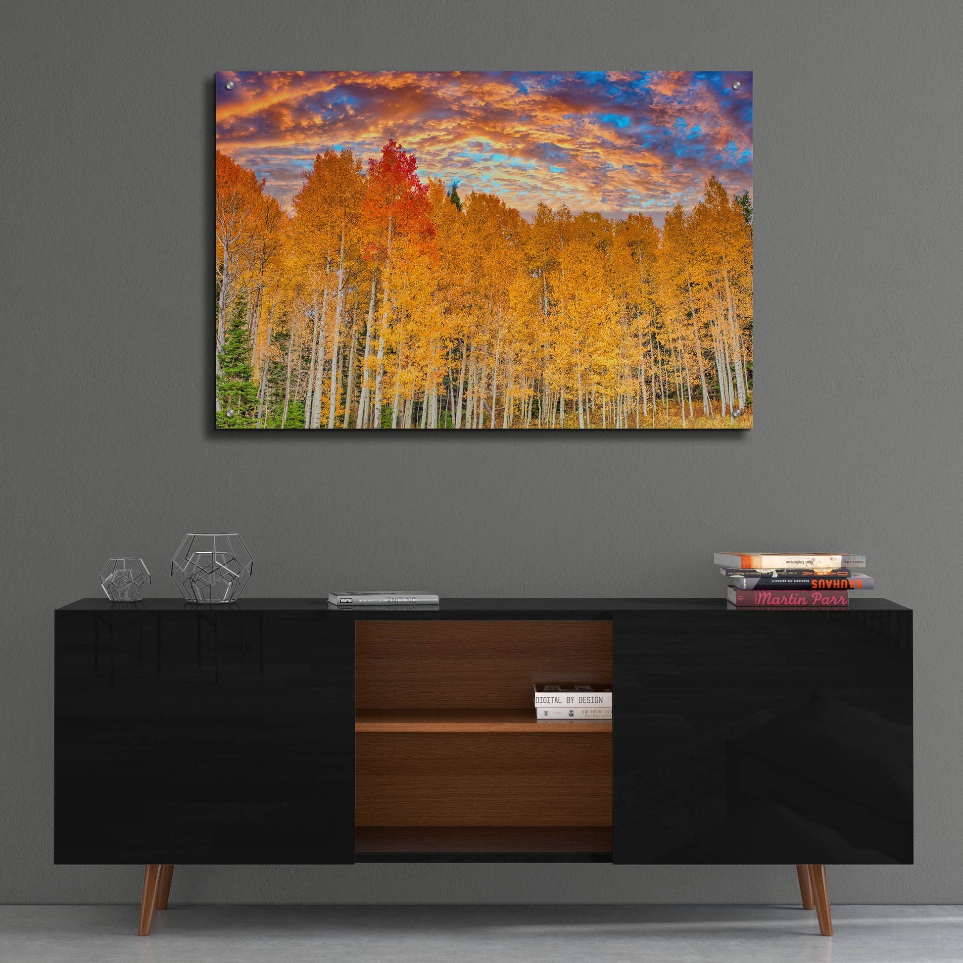 Epic Art 'Wyoming Autumn Aspens' by Mark A Paulda, Acrylic Glass Wall Art,36x24