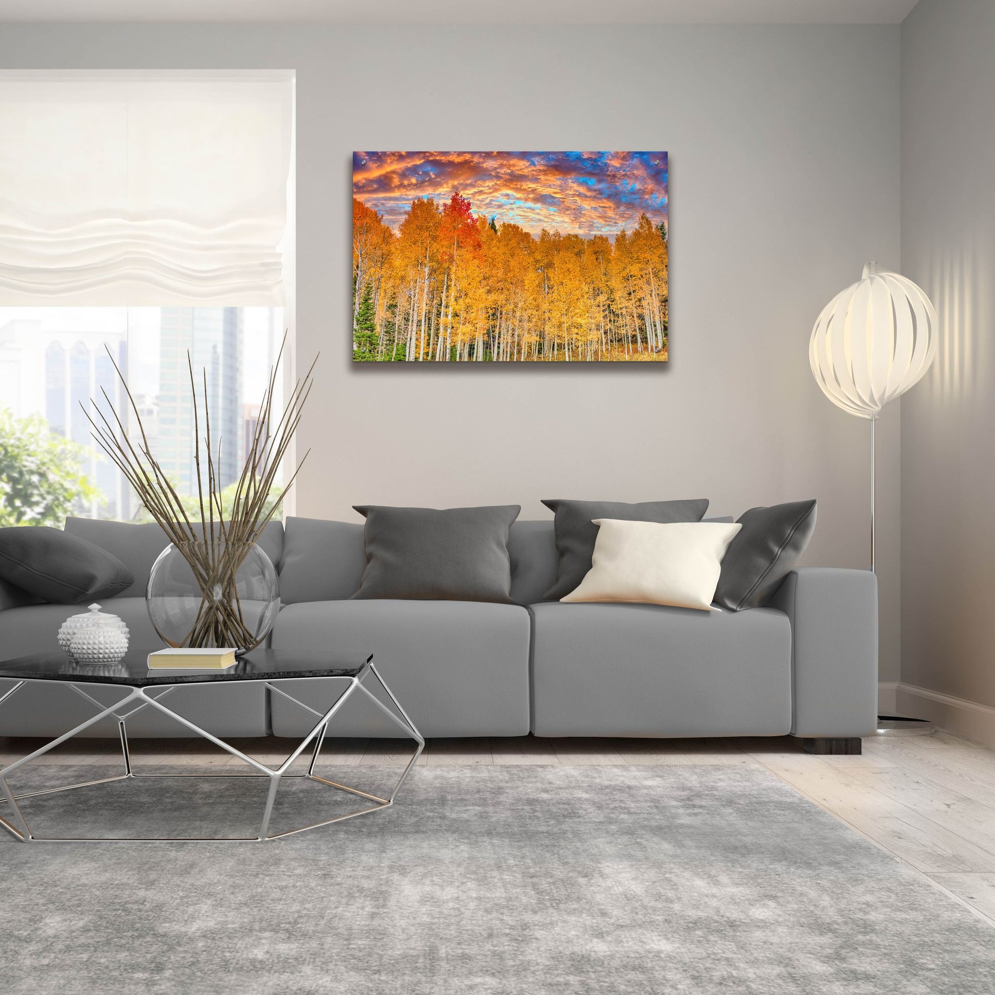 Epic Art 'Wyoming Autumn Aspens' by Mark A Paulda, Acrylic Glass Wall Art,36x24