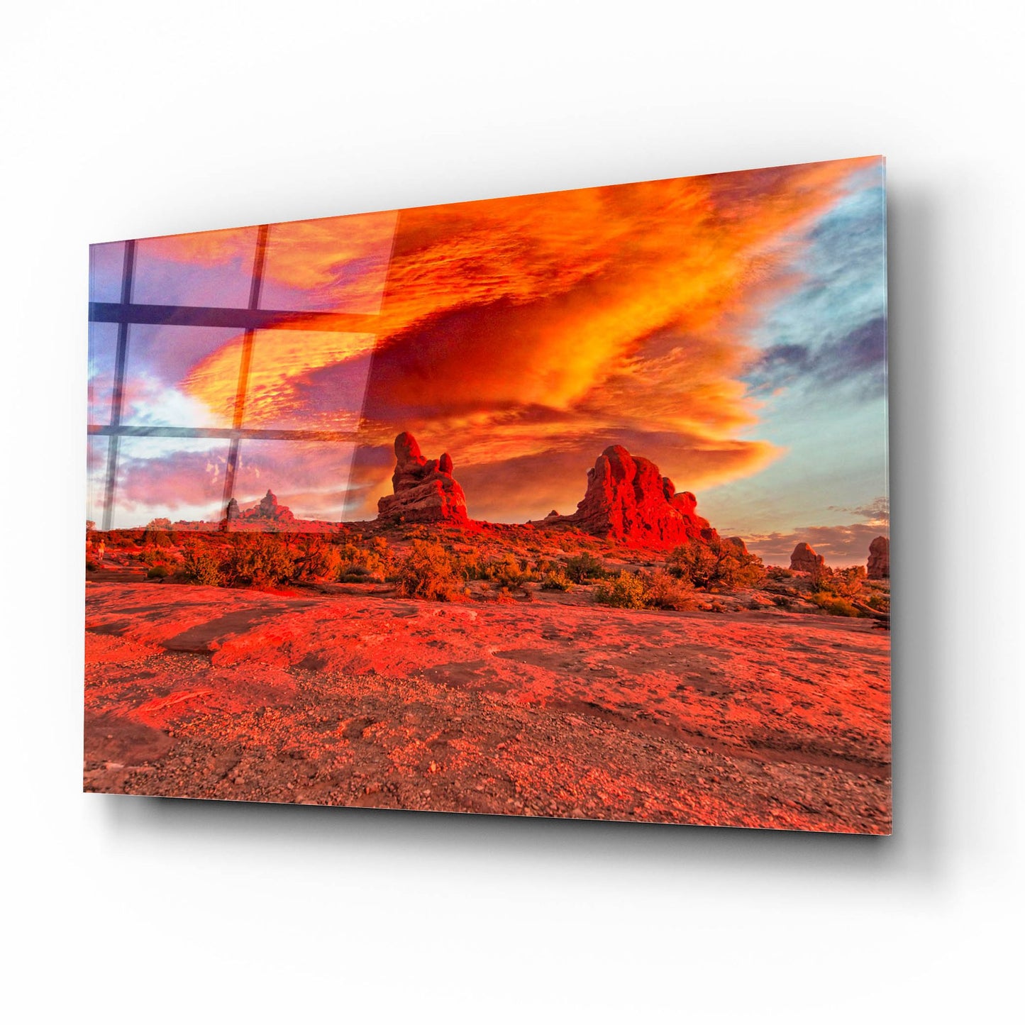 Epic Art 'Arches National Park Sunset' by Mark A Paulda, Acrylic Glass Wall Art,16x12