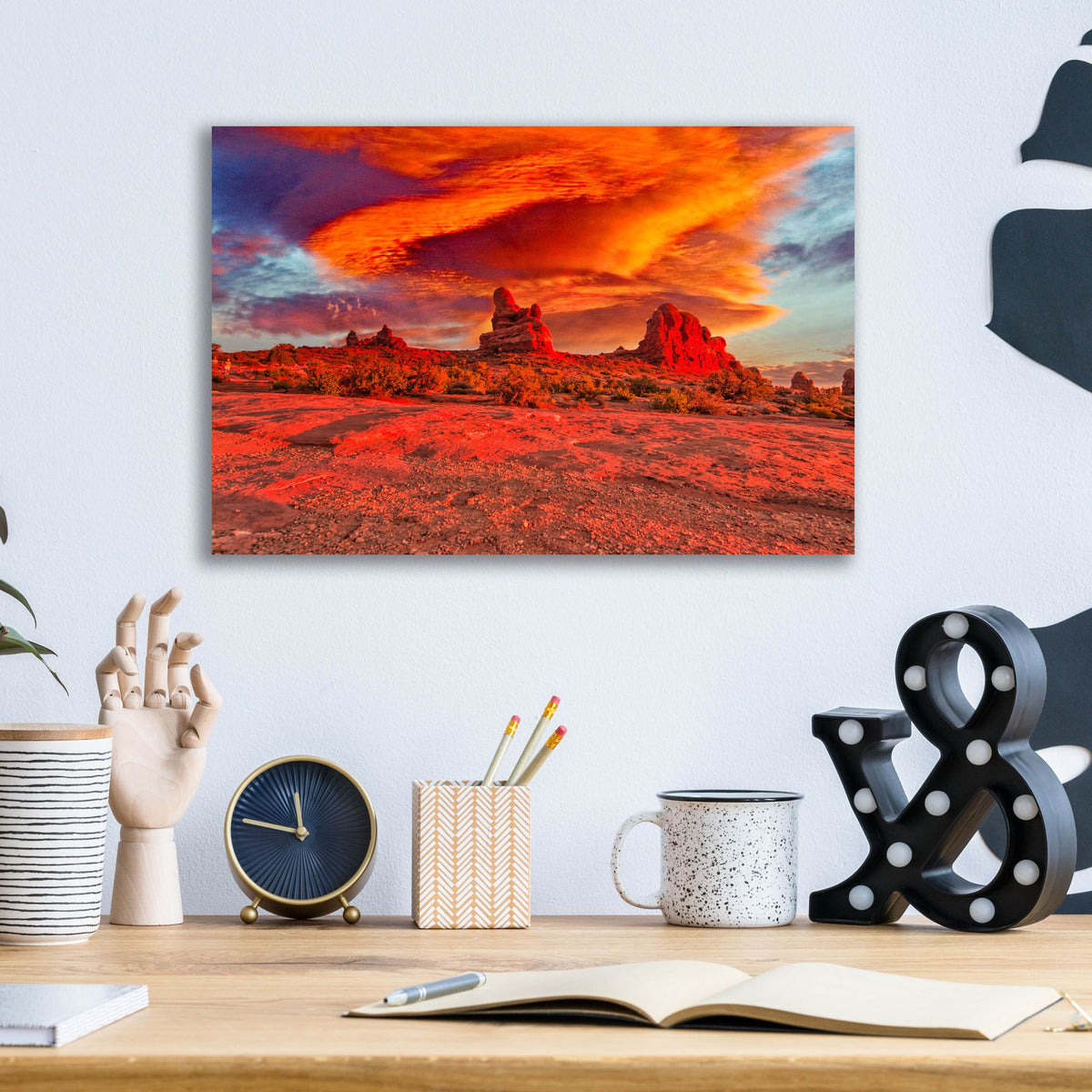 Epic Art 'Arches National Park Sunset' by Mark A Paulda, Acrylic Glass Wall Art,16x12