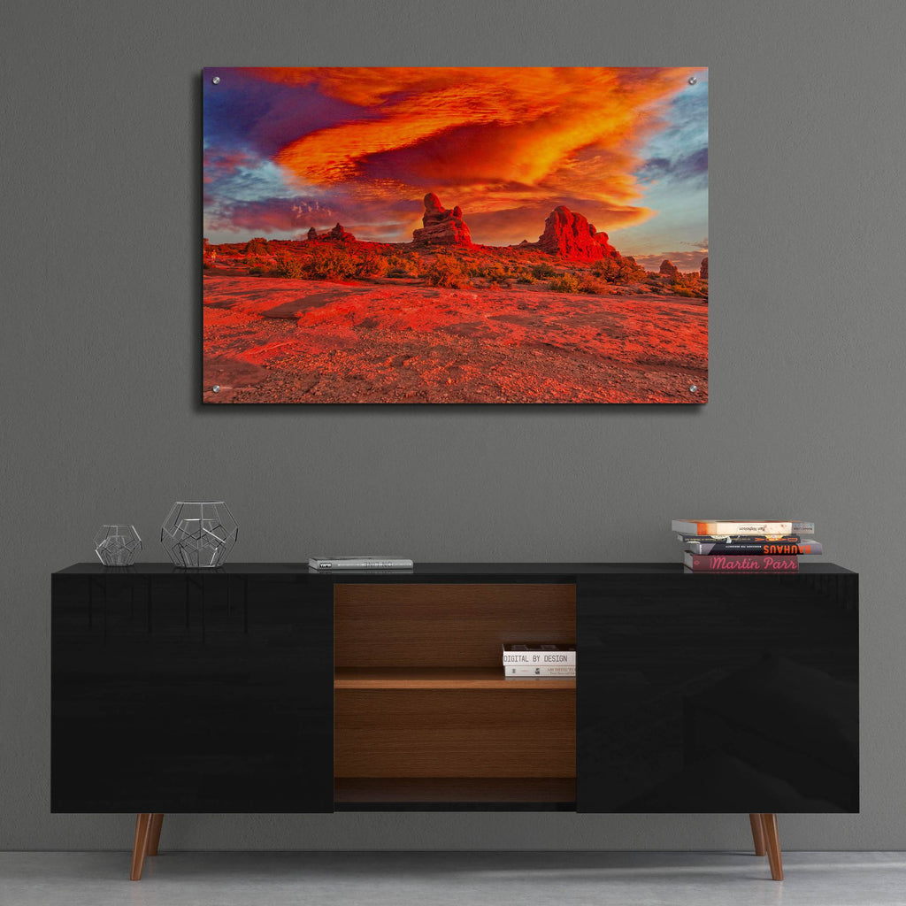 Epic Art 'Arches National Park Sunset' by Mark A Paulda, Acrylic Glass Wall Art,36x24