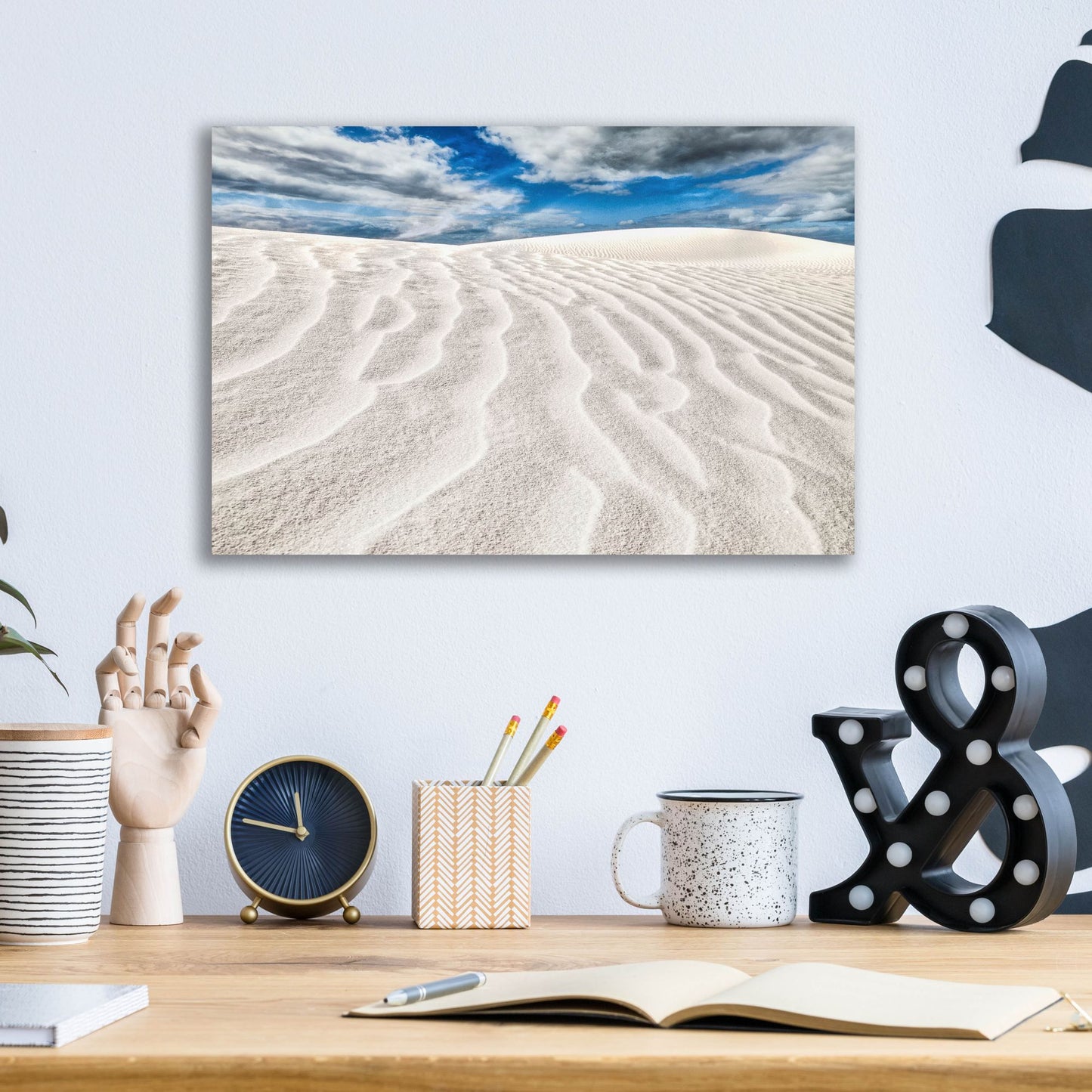 Epic Art 'Rippled White Dune' by Mark A Paulda, Acrylic Glass Wall Art,16x12