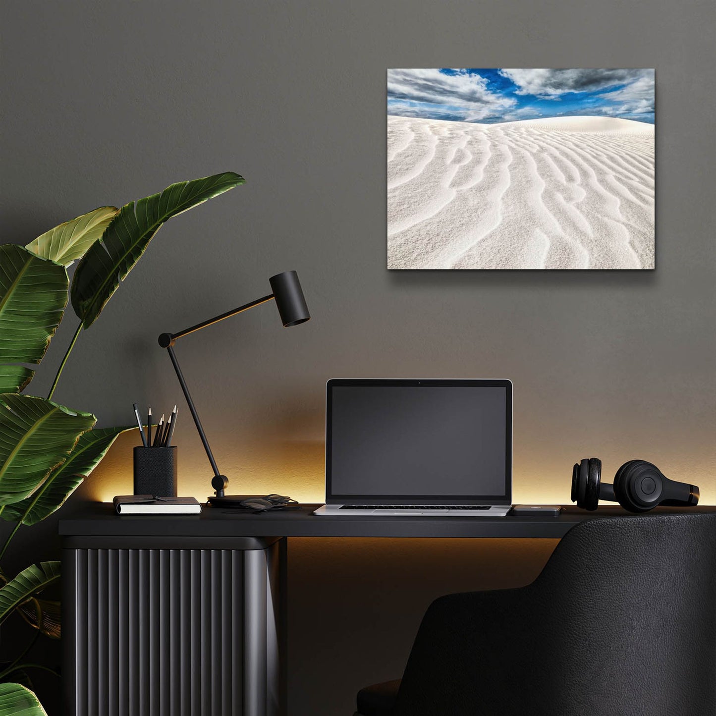 Epic Art 'Rippled White Dune' by Mark A Paulda, Acrylic Glass Wall Art,16x12