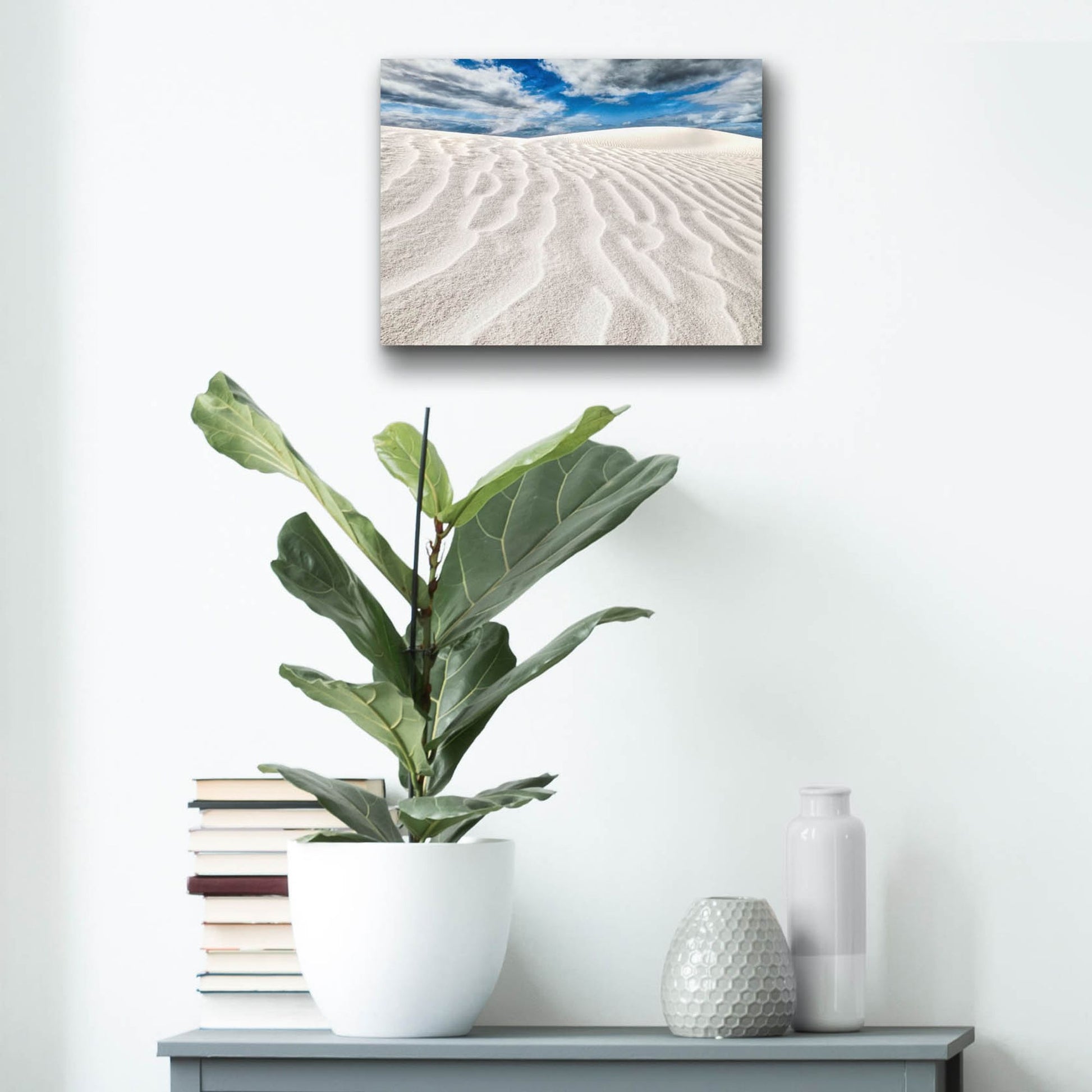 Epic Art 'Rippled White Dune' by Mark A Paulda, Acrylic Glass Wall Art,16x12