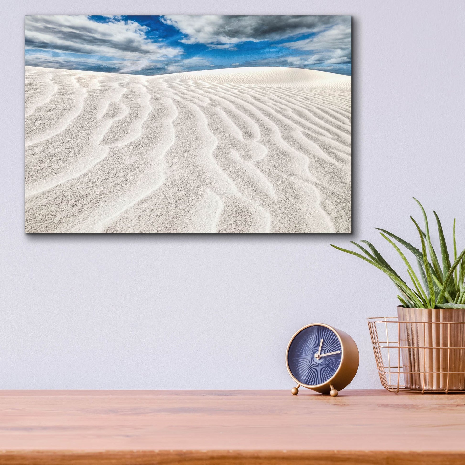 Epic Art 'Rippled White Dune' by Mark A Paulda, Acrylic Glass Wall Art,16x12