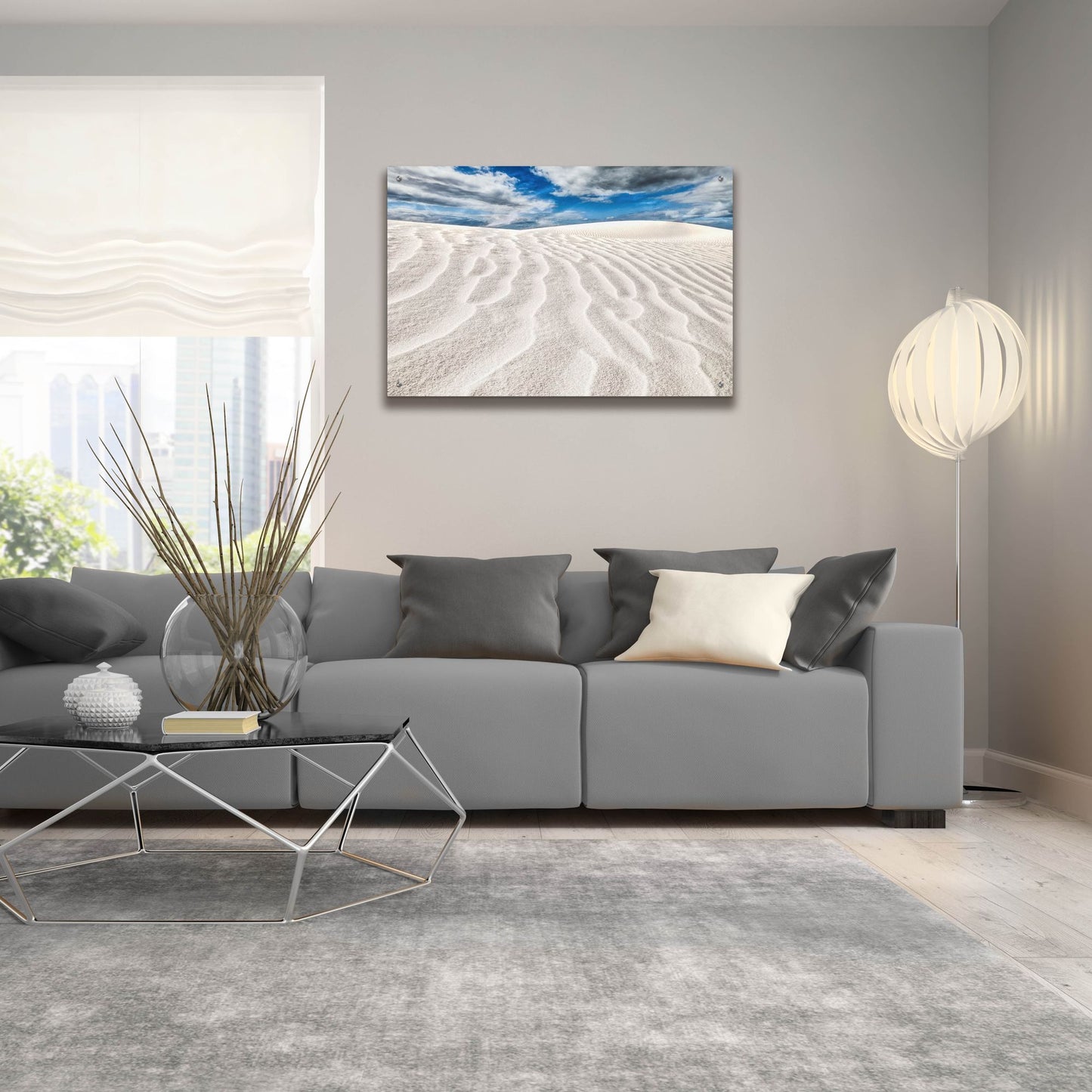 Epic Art 'Rippled White Dune' by Mark A Paulda, Acrylic Glass Wall Art,36x24