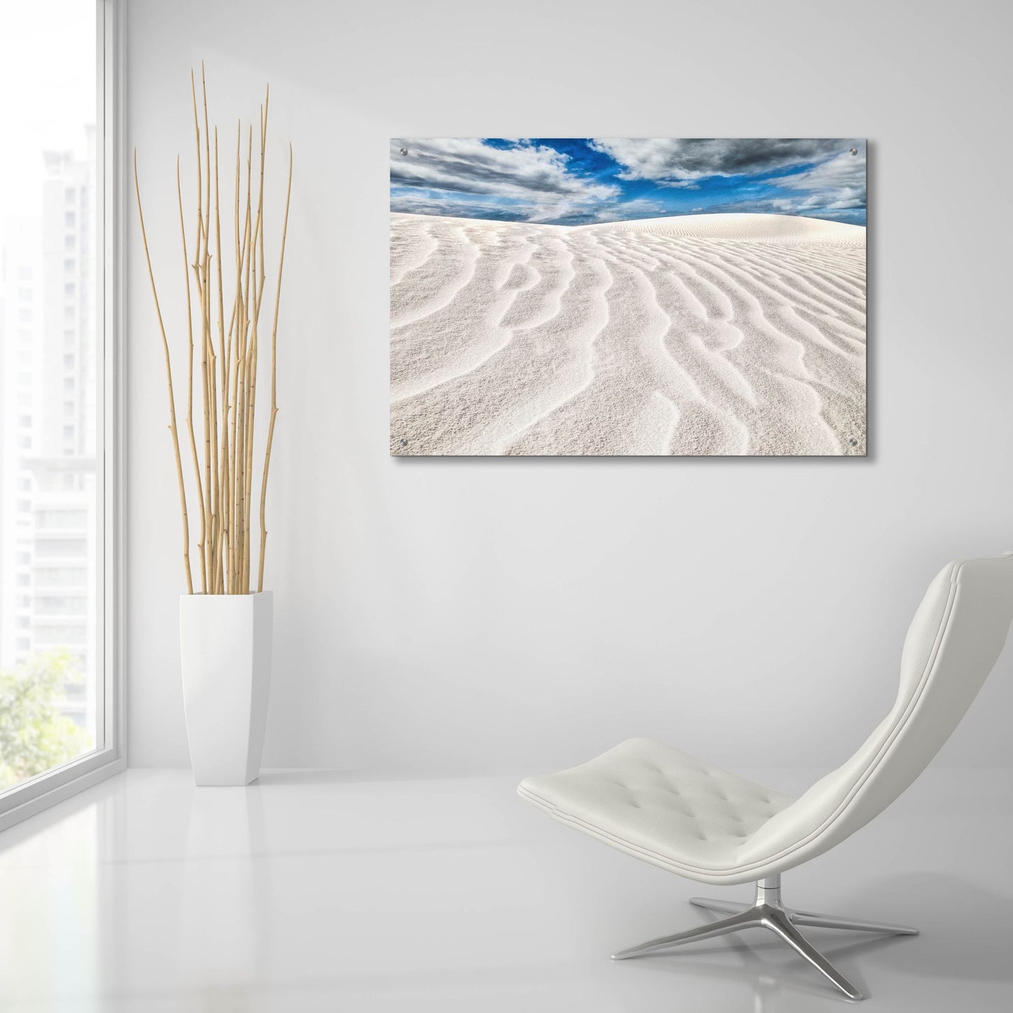 Epic Art 'Rippled White Dune' by Mark A Paulda, Acrylic Glass Wall Art,36x24