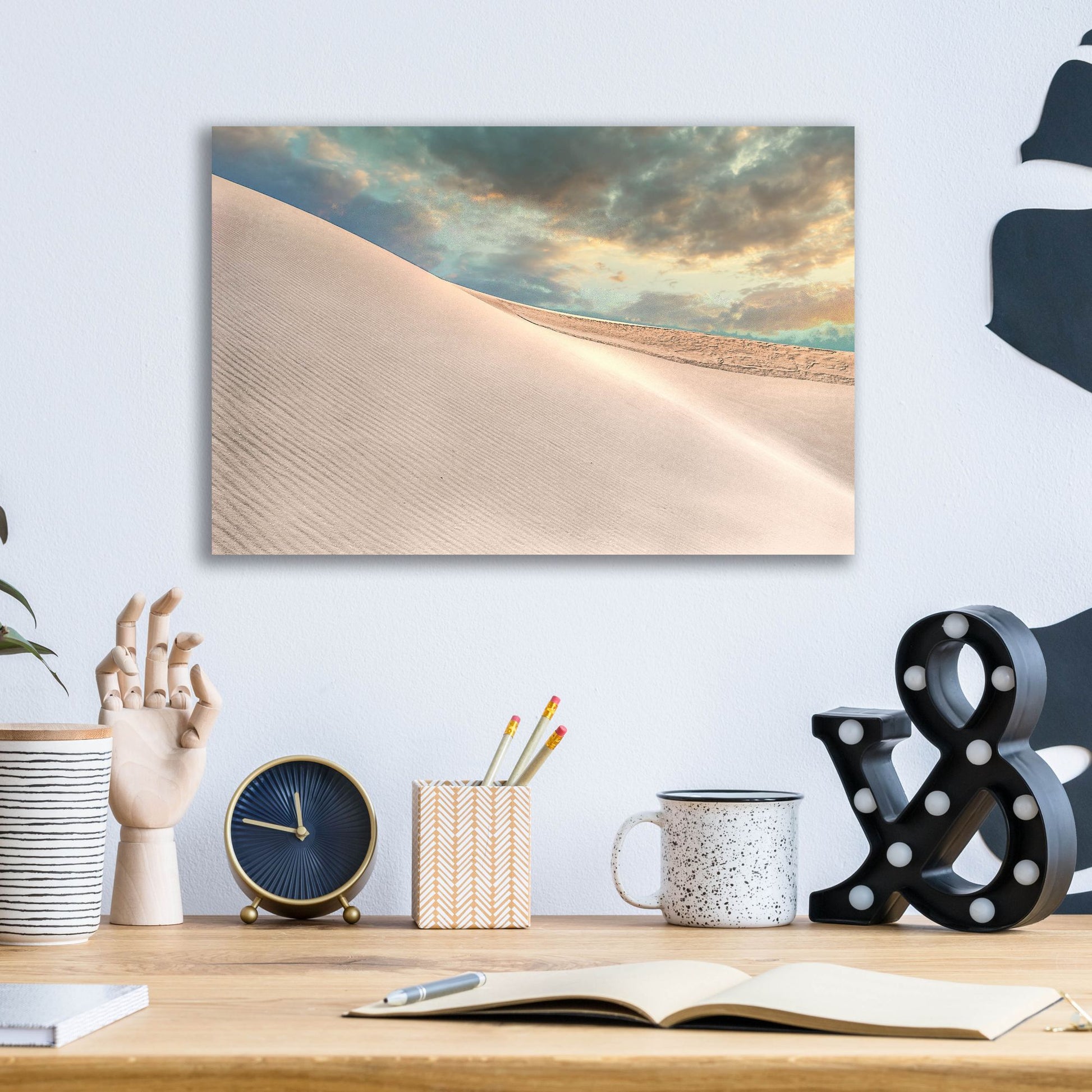 Epic Art 'Tranquil White Sands' by Mark A Paulda, Acrylic Glass Wall Art,16x12