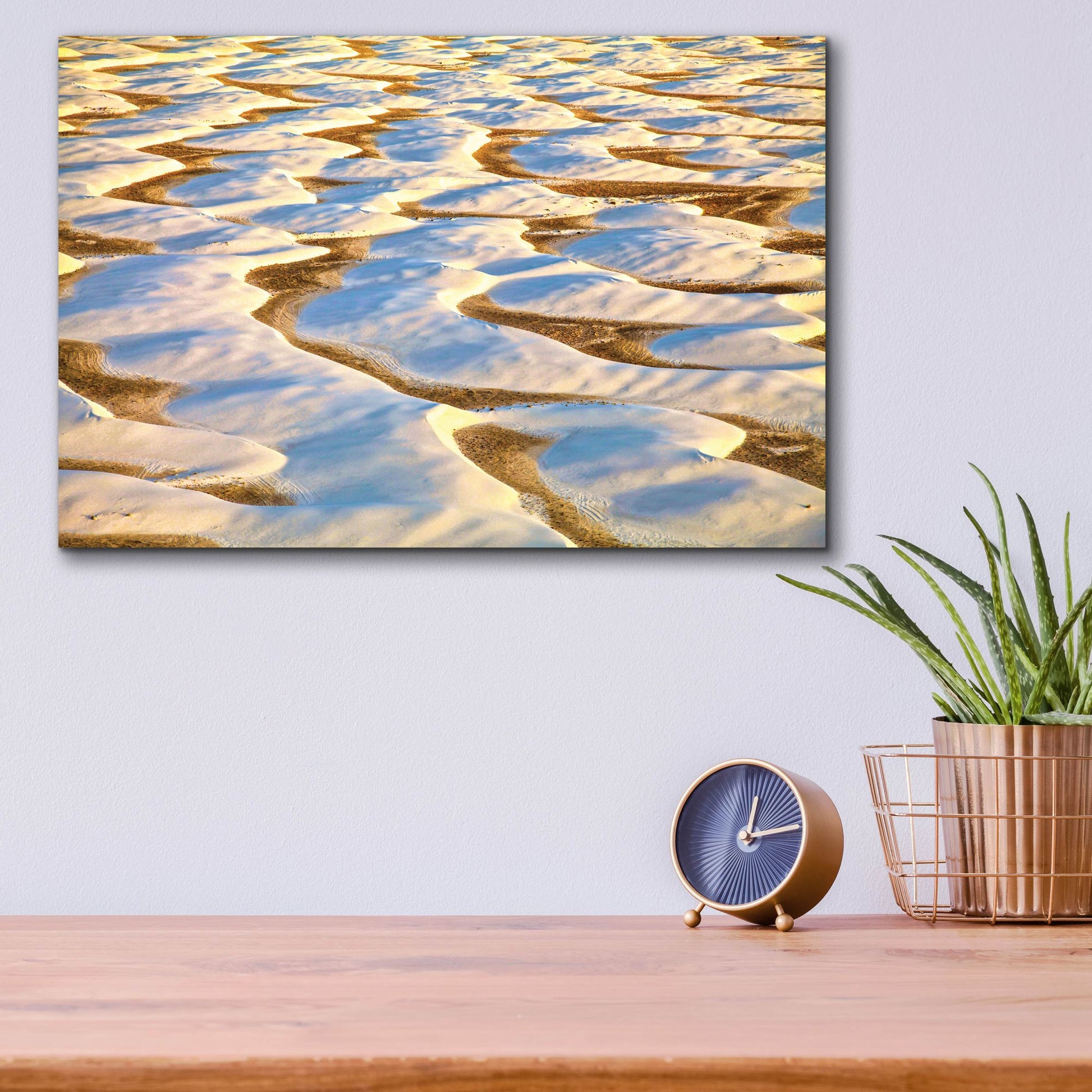 Epic Art 'White Sands Dune Aerial' by Mark A Paulda, Acrylic Glass Wall Art,16x12